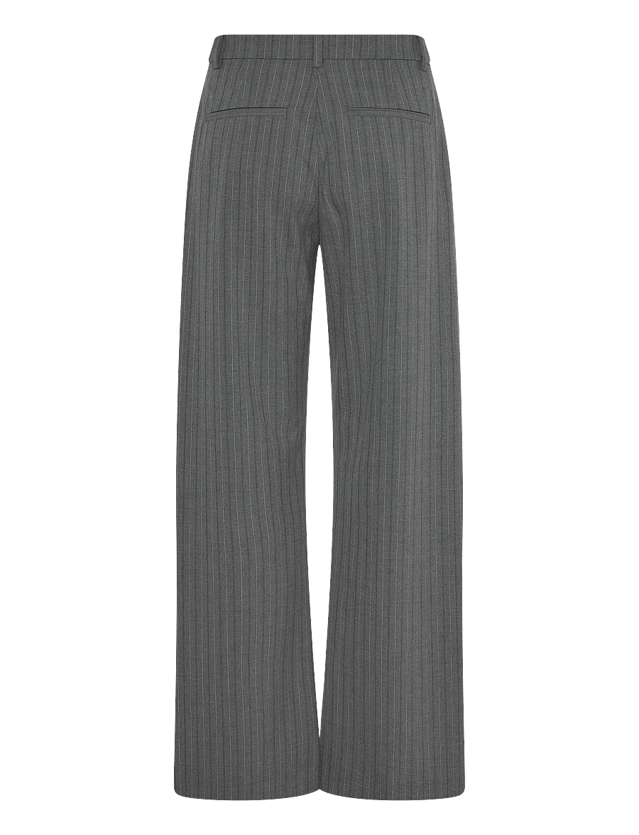 Weekday - Relaxed Mid Rise Pleated Suiting Trousers - formell - dark grey melange stripe - 1