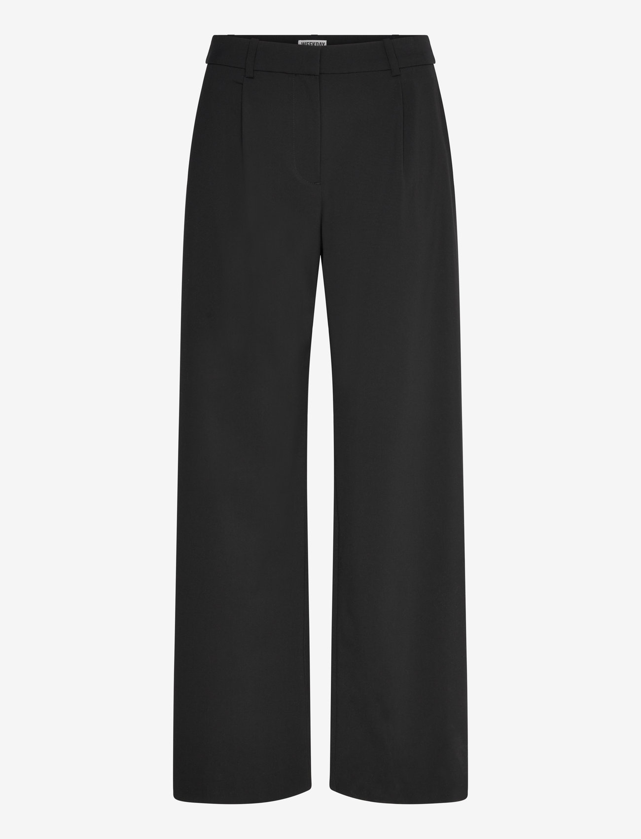 Weekday - Relaxed Mid Rise Pleated Suiting Trousers - sérsniðnar buxur - black - 0