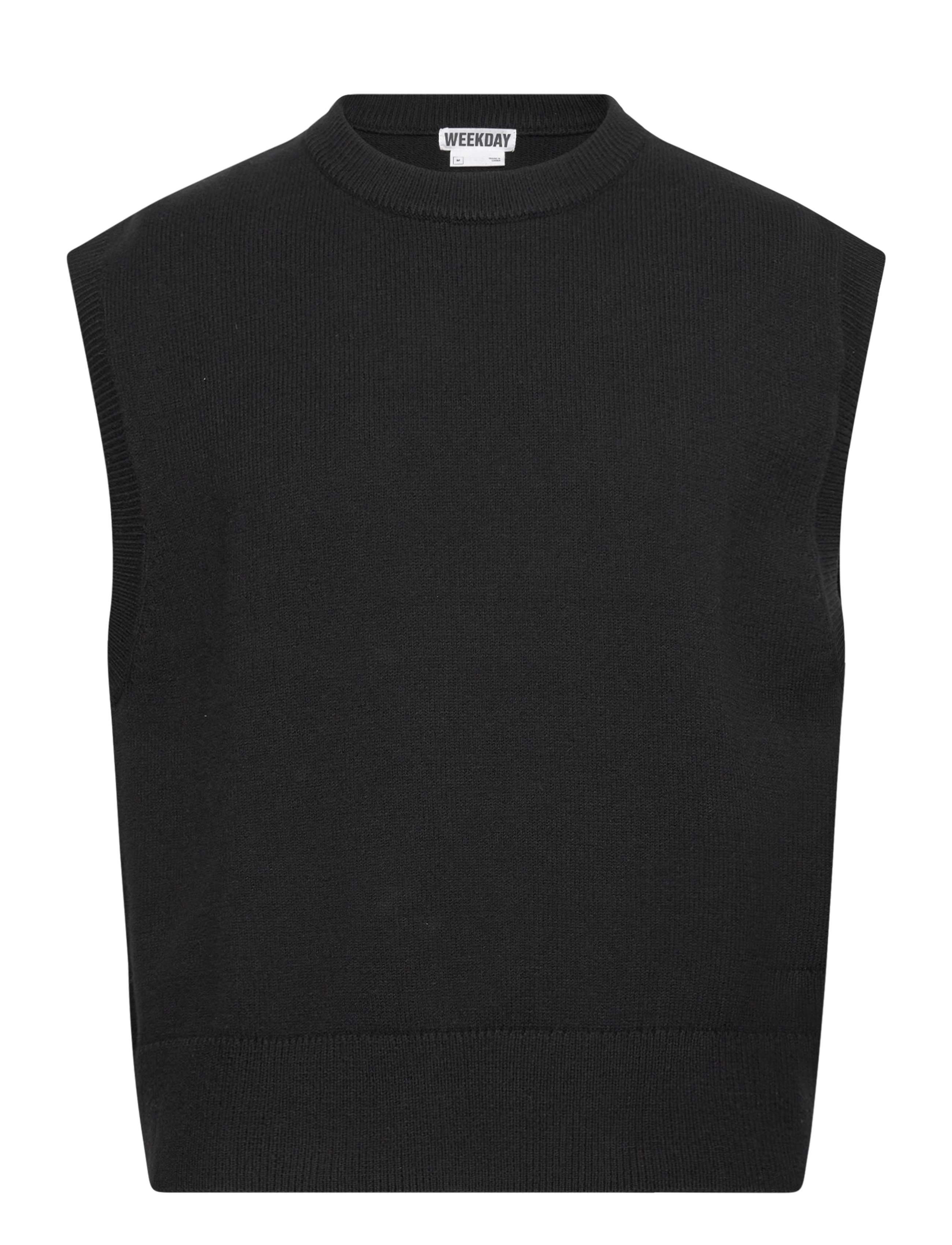 Weekday Knitted Vest - Strickmode - BLACK / black