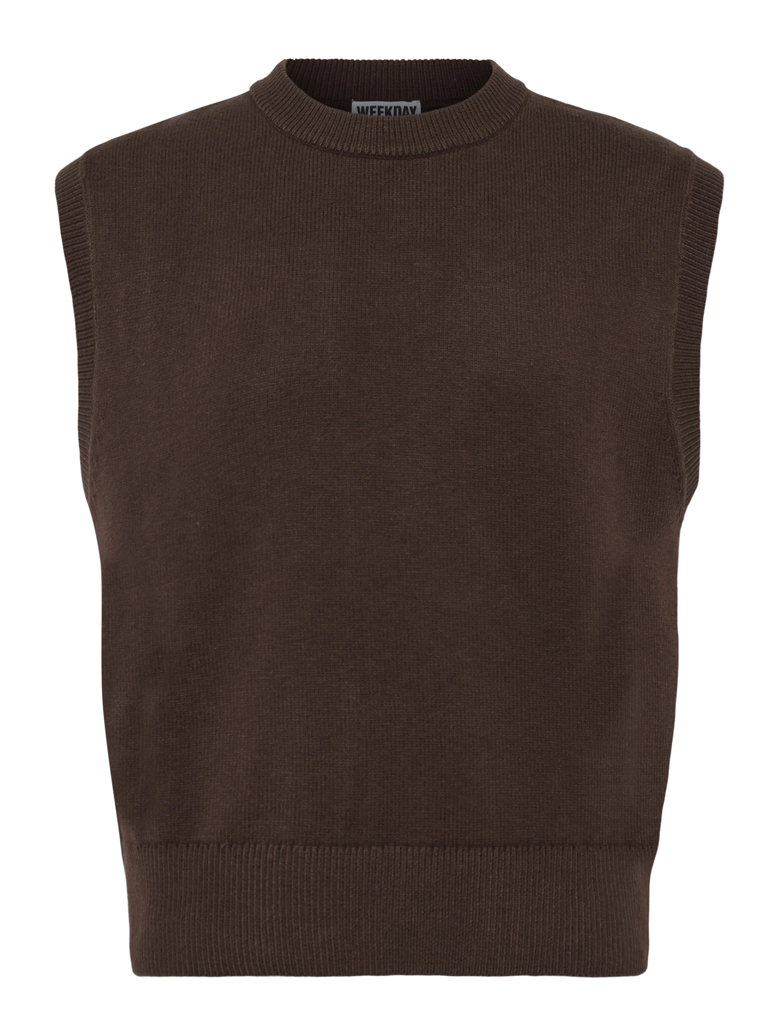 Weekday Knitted Vest, L, Brown, Strik > Strikkede Veste, Herre