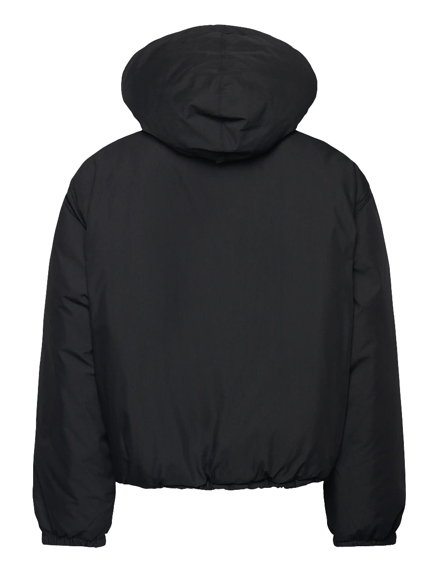 Weekday - Padded Hooded Puffer Jacket - sulejoped - black - 1