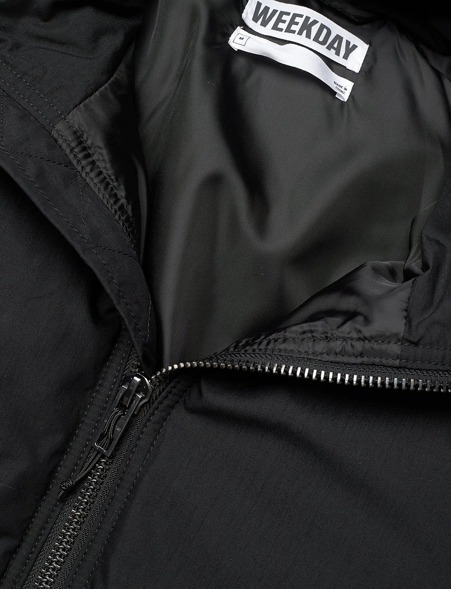 Weekday - Padded Hooded Puffer Jacket - sulejoped - black - 2