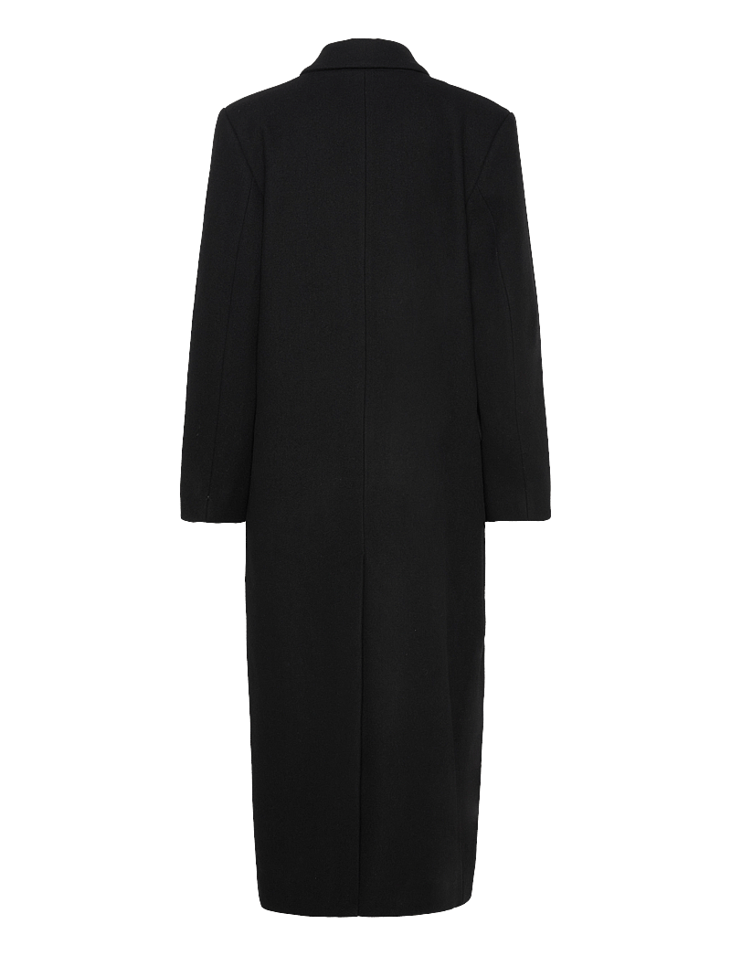 Weekday - Oversized Double-Breasted Wool-Blend Coat - vinterjakker - black - 1