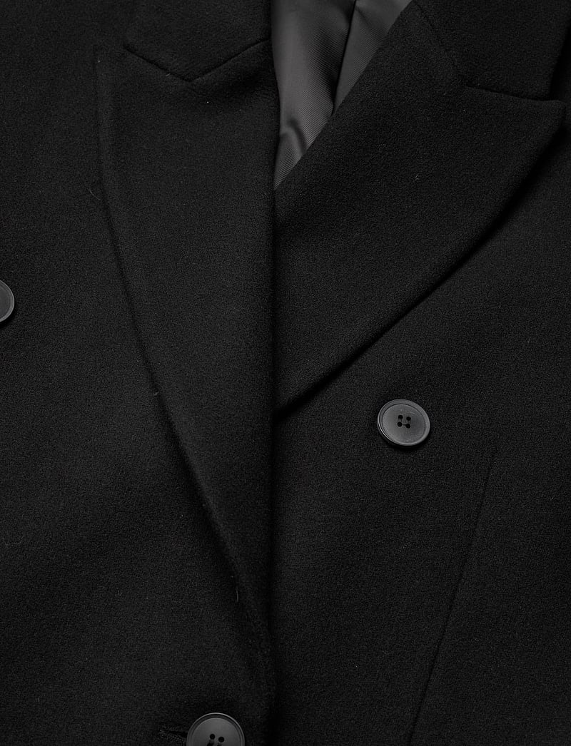 Weekday - Oversized Double-Breasted Wool-Blend Coat - vinterjakker - black - 2