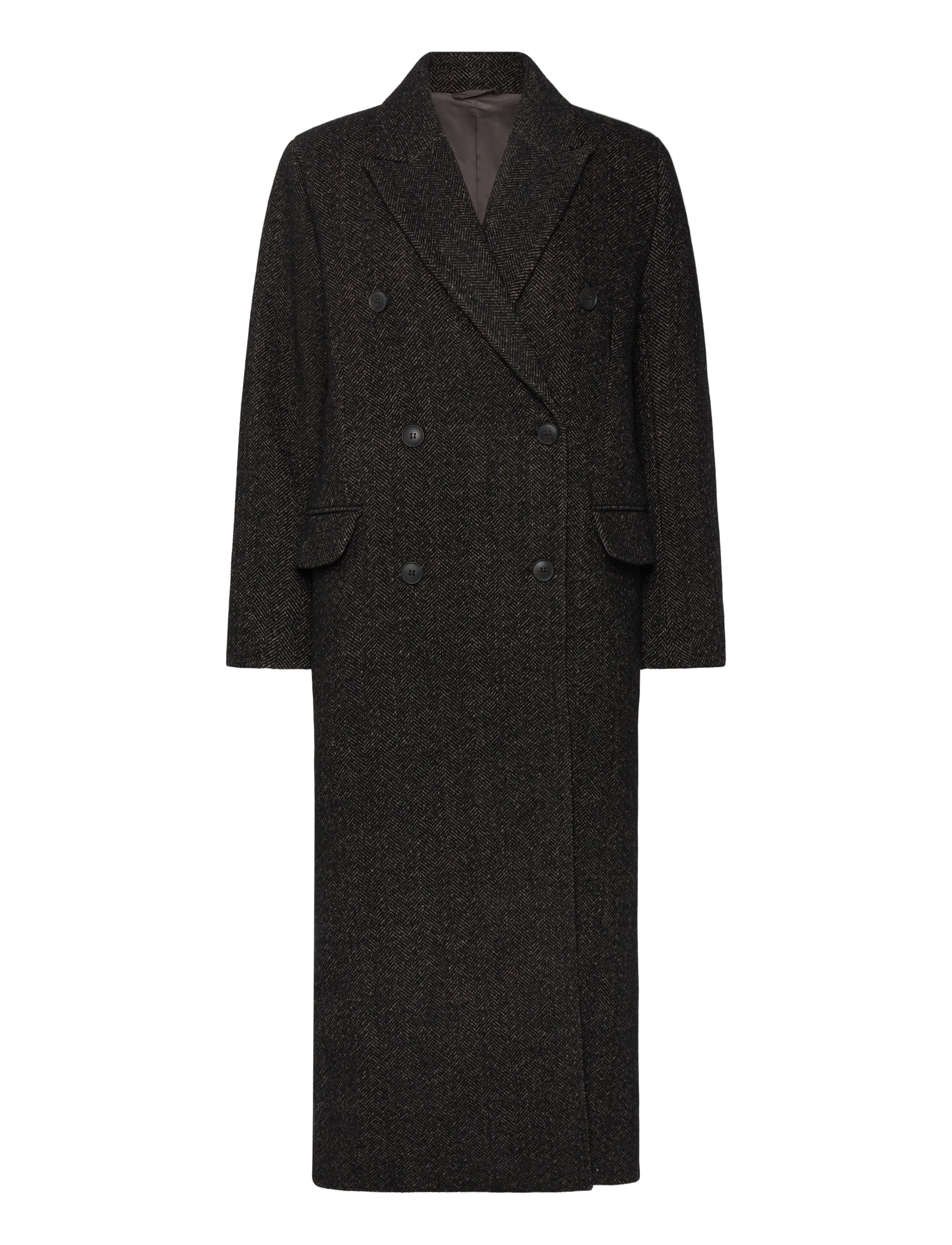 Weekday Oversized Double-Breasted Wool-Blend Coat, L, Coats, Braun - Wool Frauen