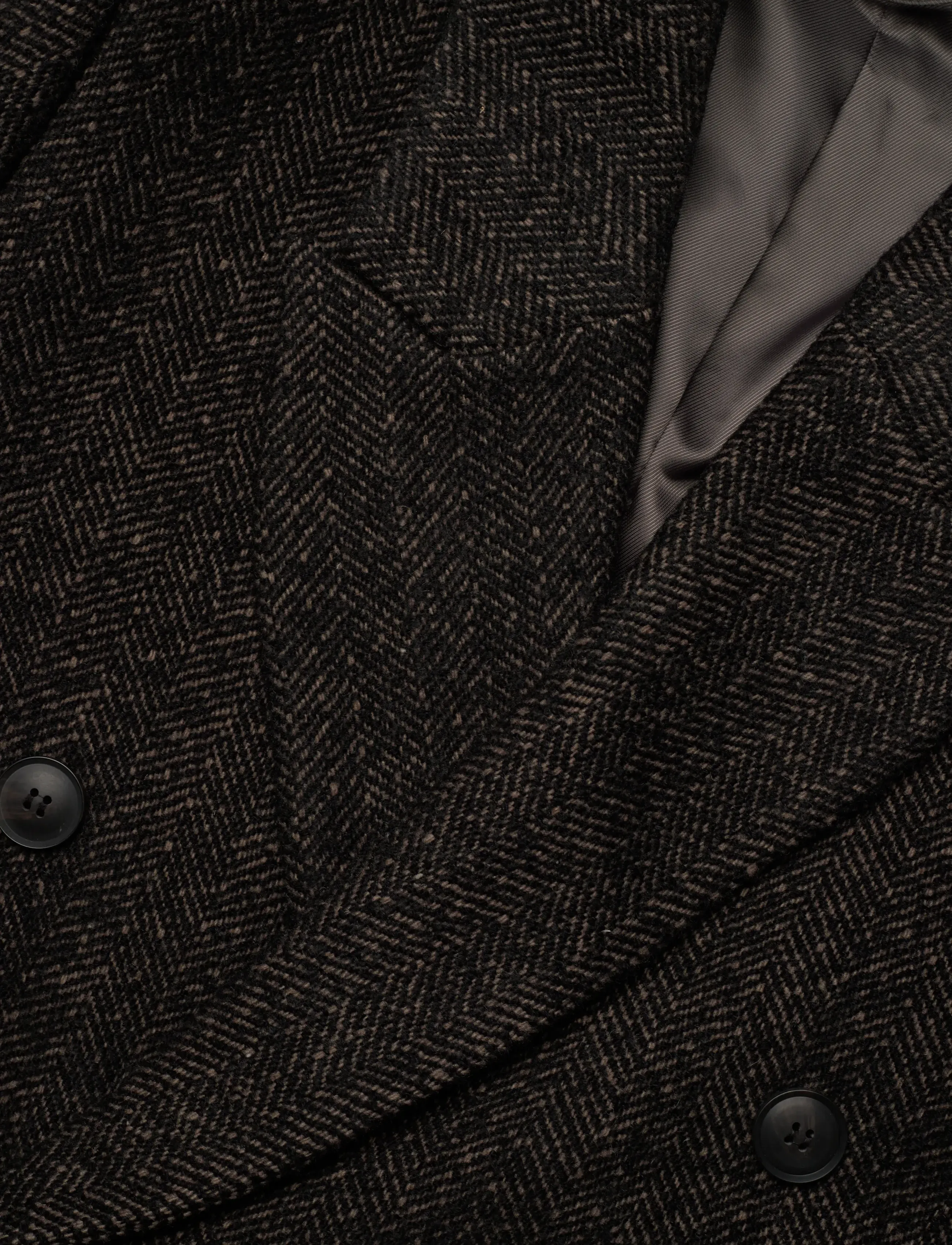 Weekday - Oversized Double-Breasted Wool-Blend Coat - talvejoped - brown herringbone - 2