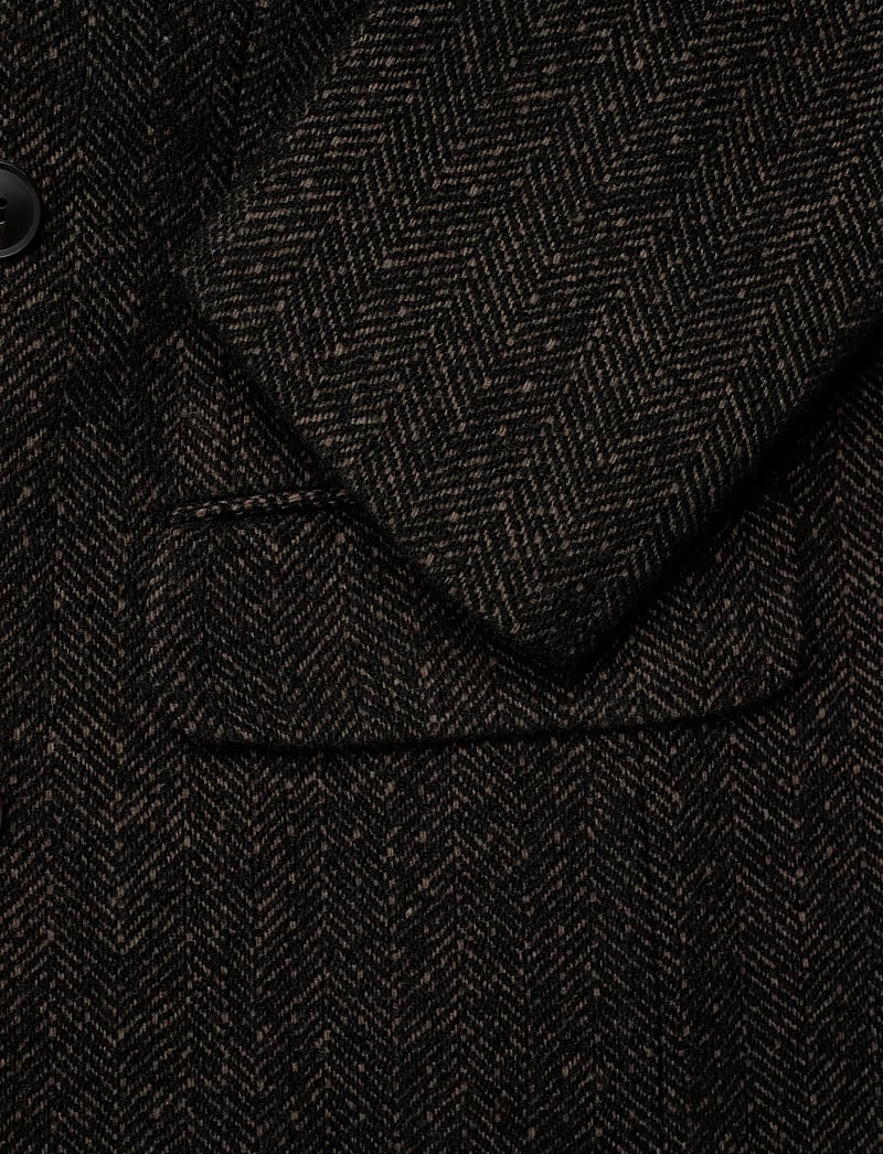 Weekday - Oversized Double-Breasted Wool-Blend Coat - vinterjackor - brown herringbone - 3
