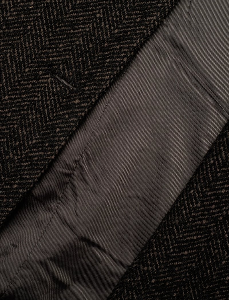 Weekday - Oversized Double-Breasted Wool-Blend Coat - vinterjackor - brown herringbone - 4