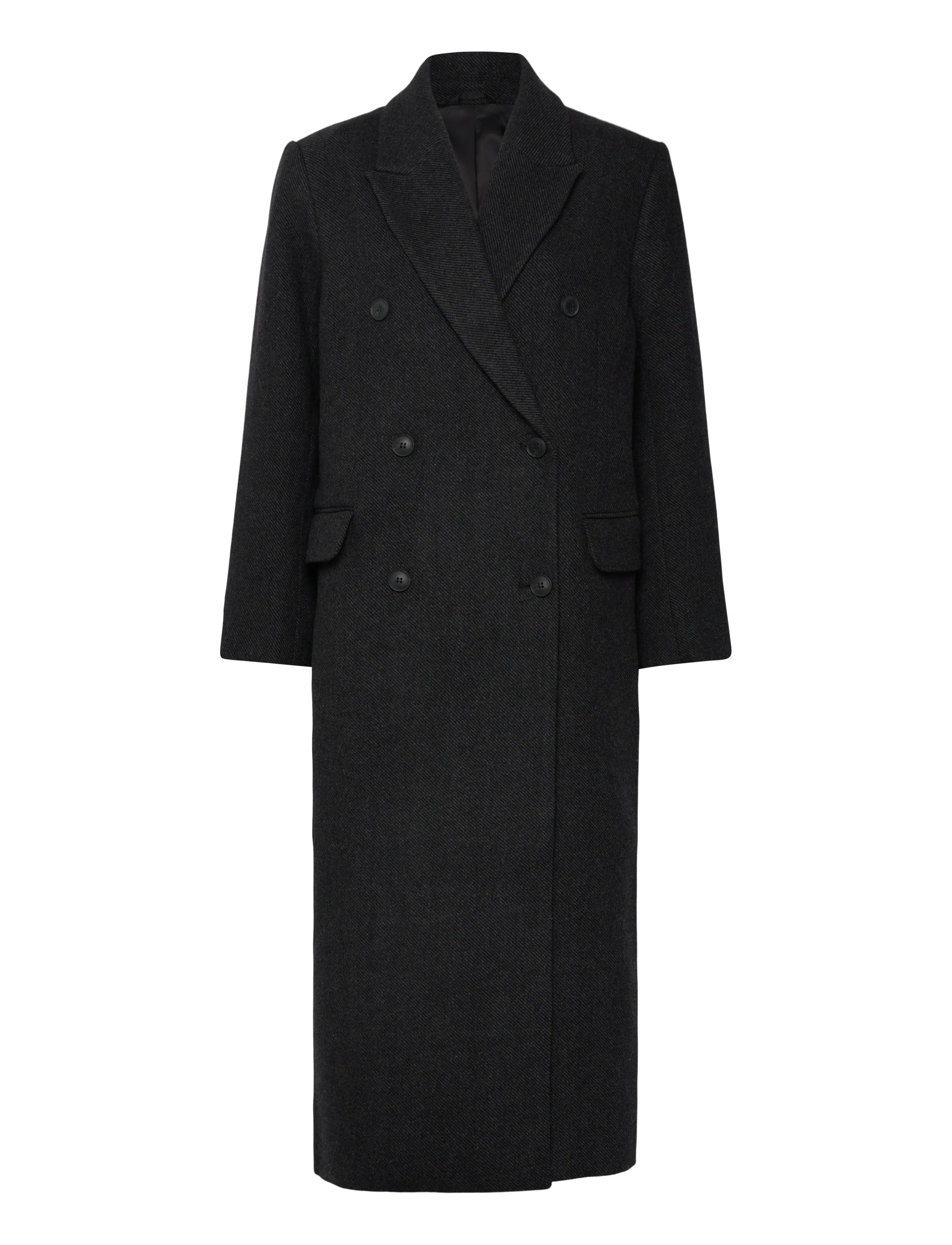 Weekday Oversized Double-Breasted Wool-Blend Coat - Mäntel - DARK GREY MELANGE / grey