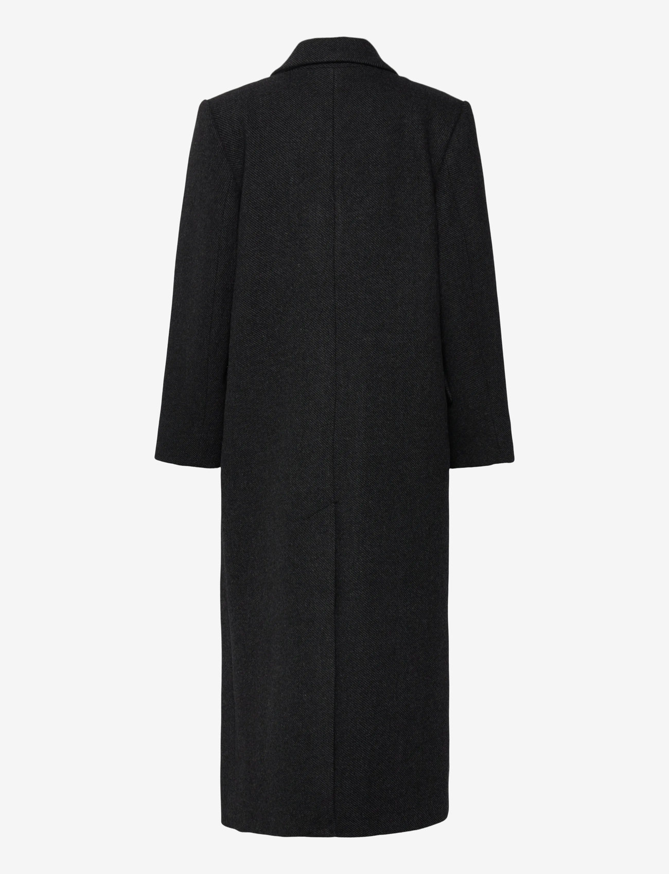 Weekday - Oversized Double-Breasted Wool-Blend Coat - ullkappor - dark grey melange - 1