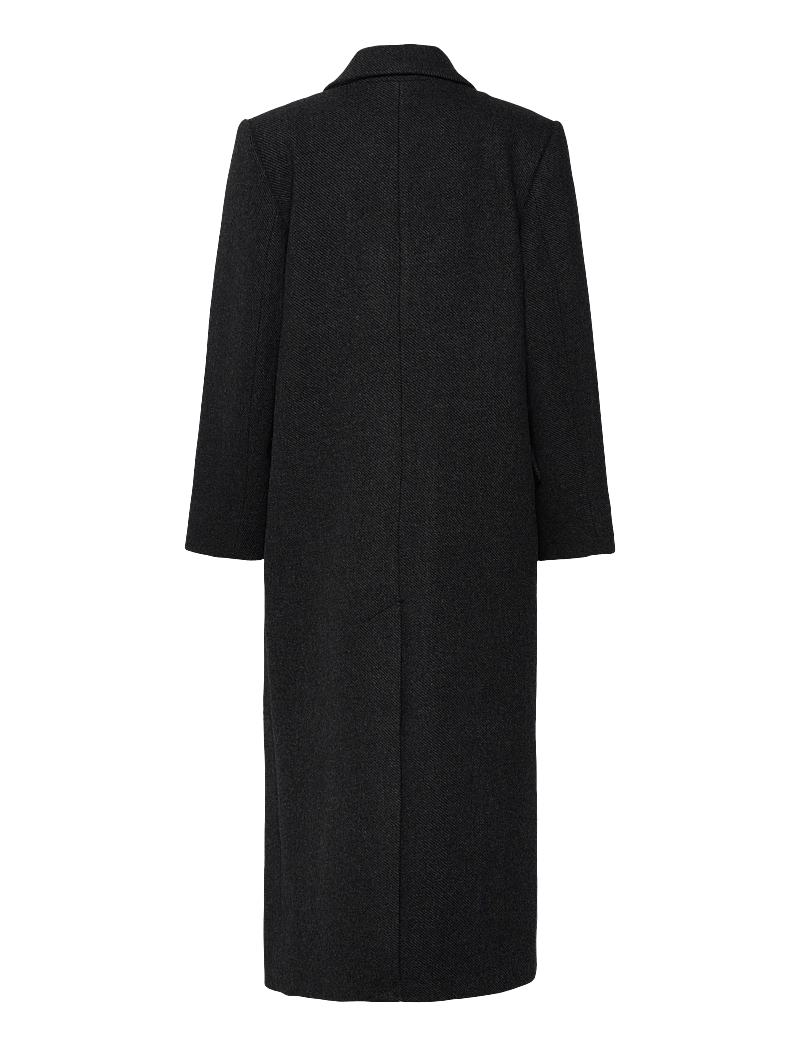 Weekday - Oversized Double-Breasted Wool-Blend Coat - ullkappor - dark grey melange - 1