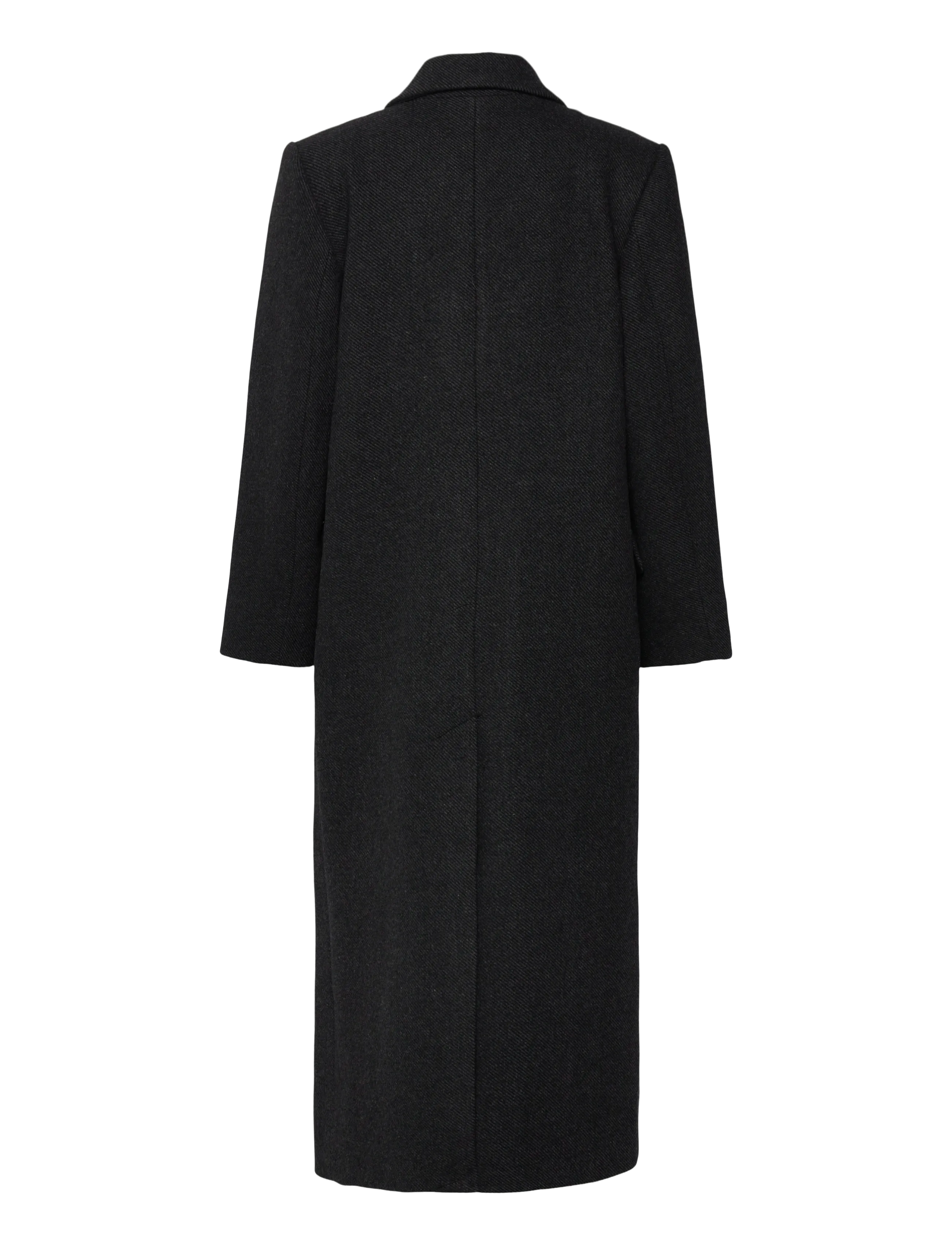 Weekday - Oversized Double-Breasted Wool-Blend Coat - vinterjakker - dark grey melange - 1
