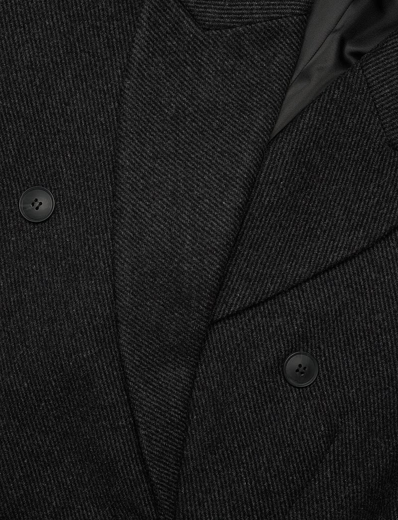 Weekday - Oversized Double-Breasted Wool-Blend Coat - ullkappor - dark grey melange - 2