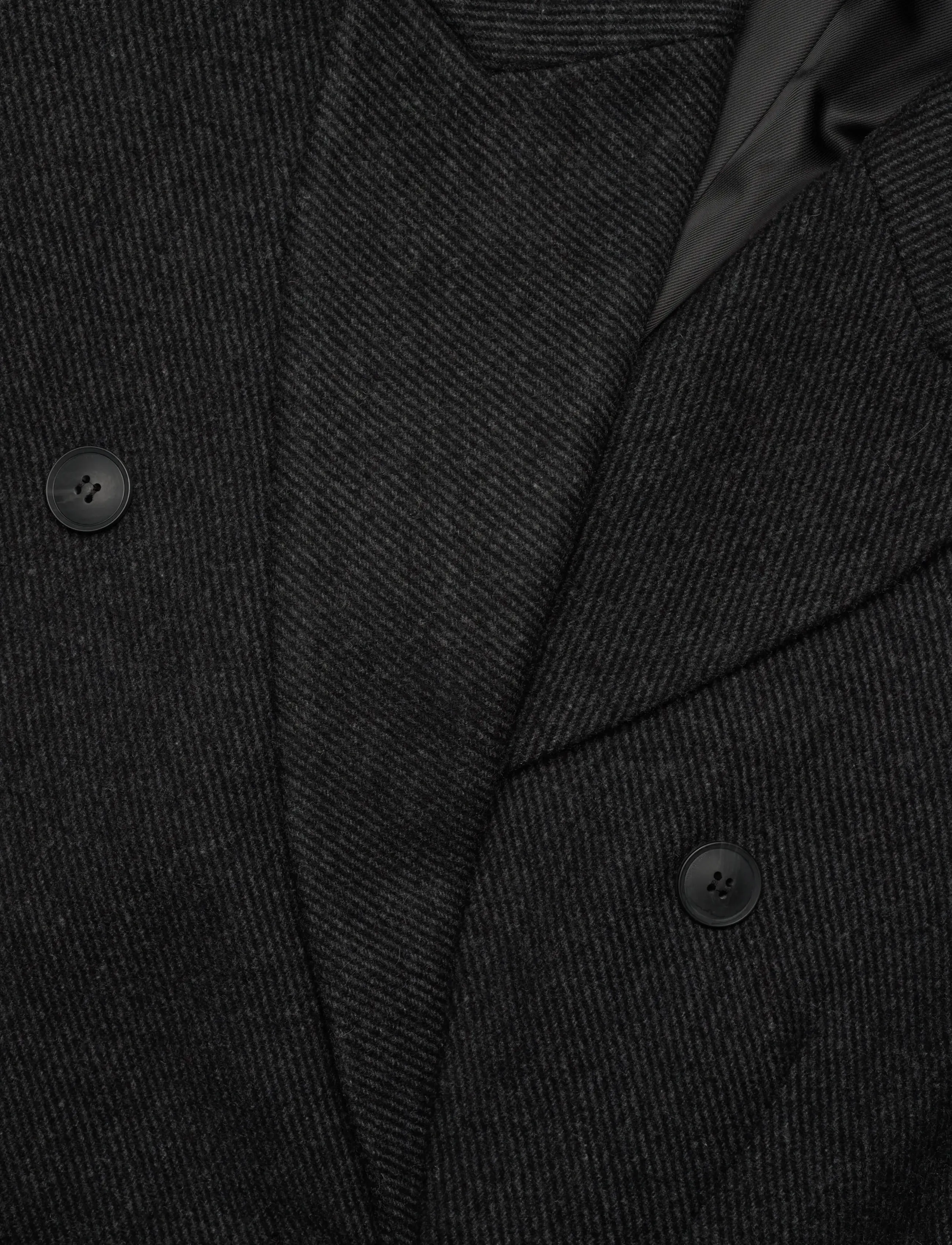 Weekday - Oversized Double-Breasted Wool-Blend Coat - vinterjakker - dark grey melange - 2