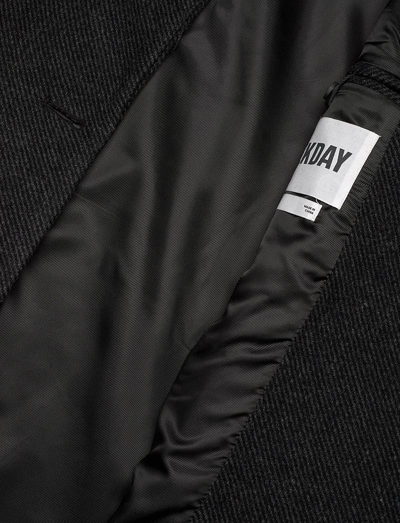 Weekday - Oversized Double-Breasted Wool-Blend Coat - ullkappor - dark grey melange - 4