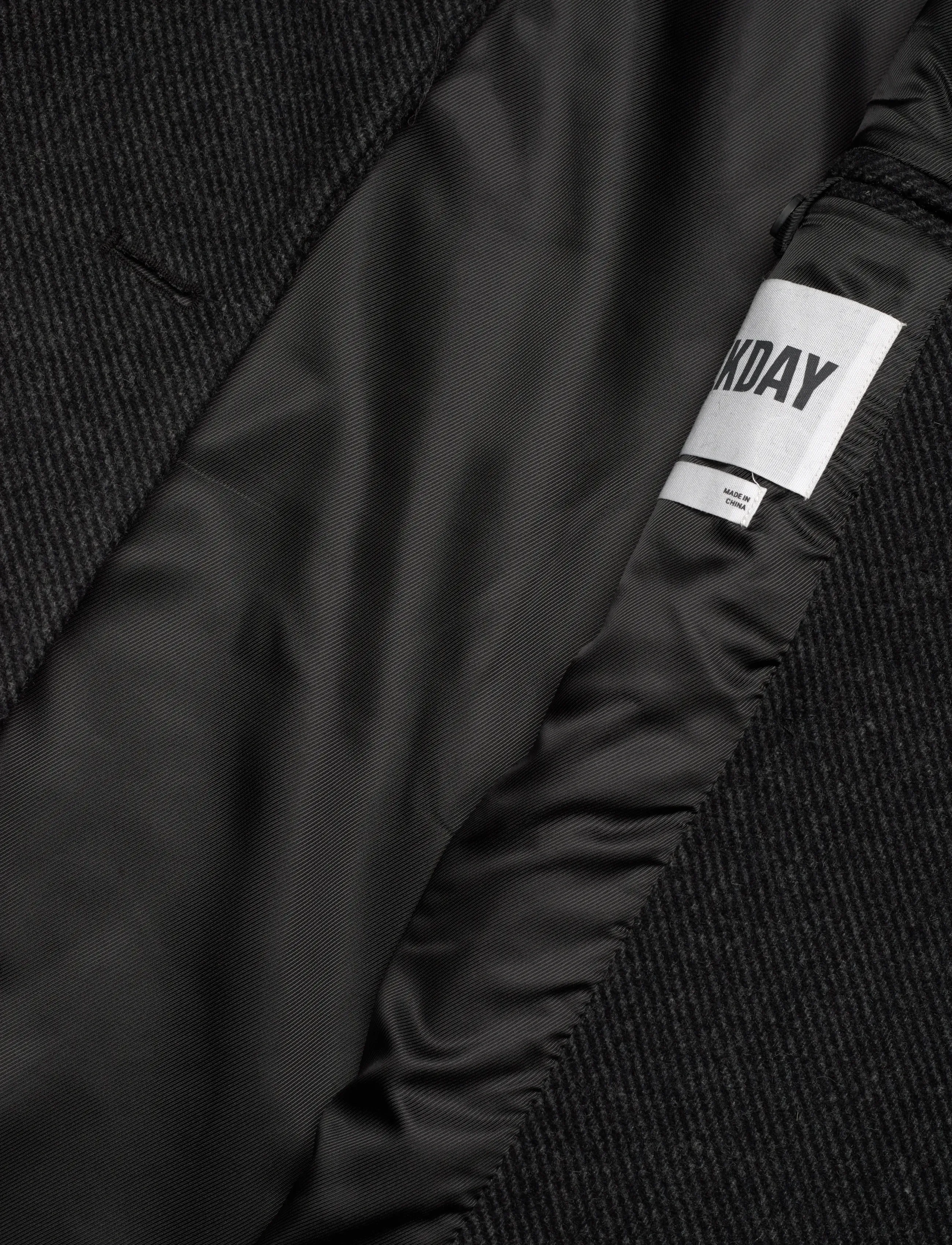 Weekday - Oversized Double-Breasted Wool-Blend Coat - vinterjakker - dark grey melange - 4