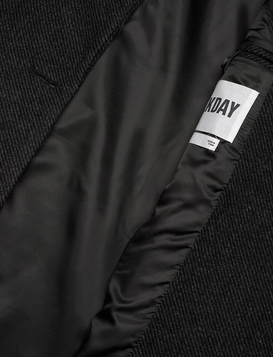 Weekday - Oversized Double-Breasted Wool-Blend Coat - vinterjakker - dark grey melange - 4