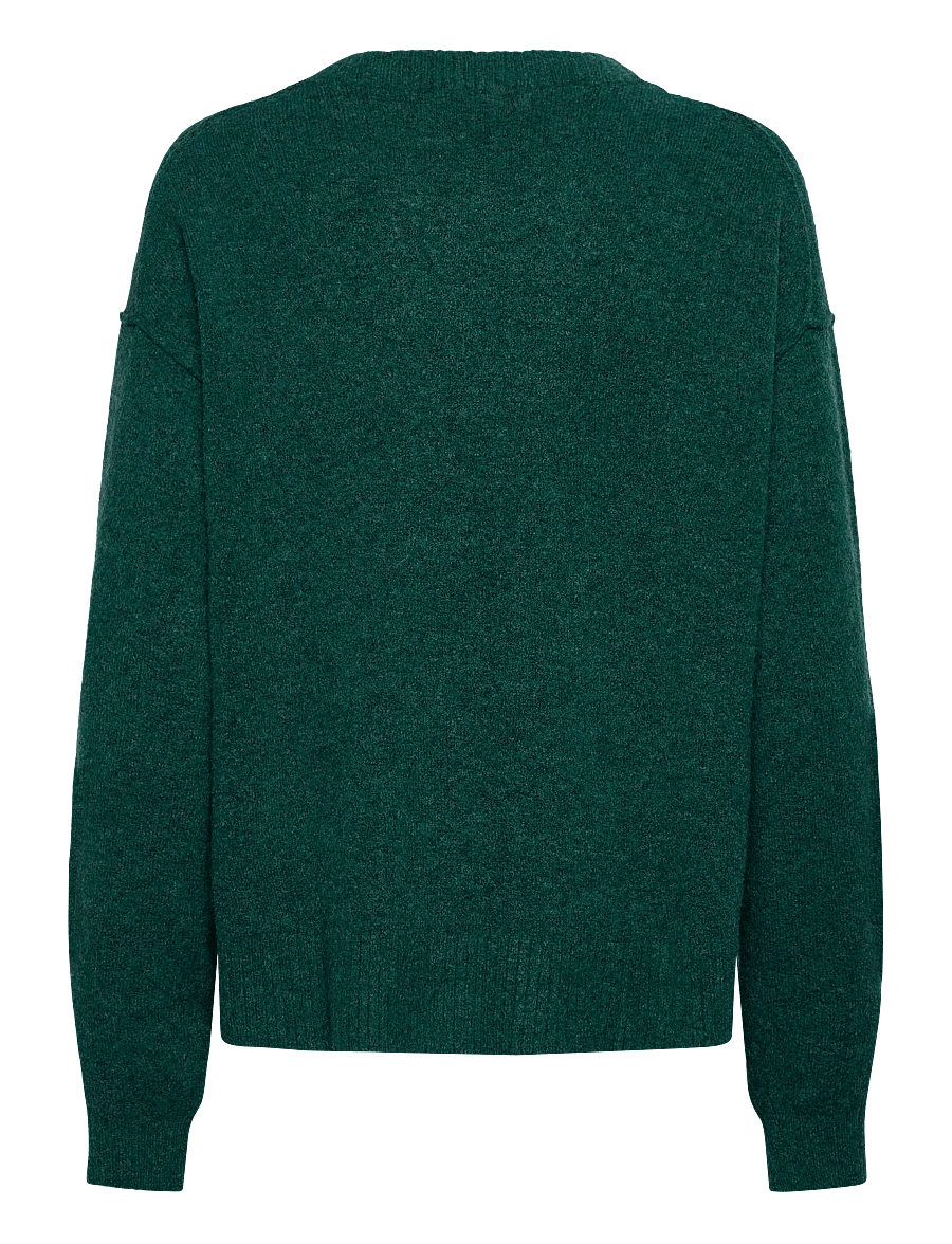 Weekday - Relaxed Knitted Sweater - kampsunid - khaki green melange - 1