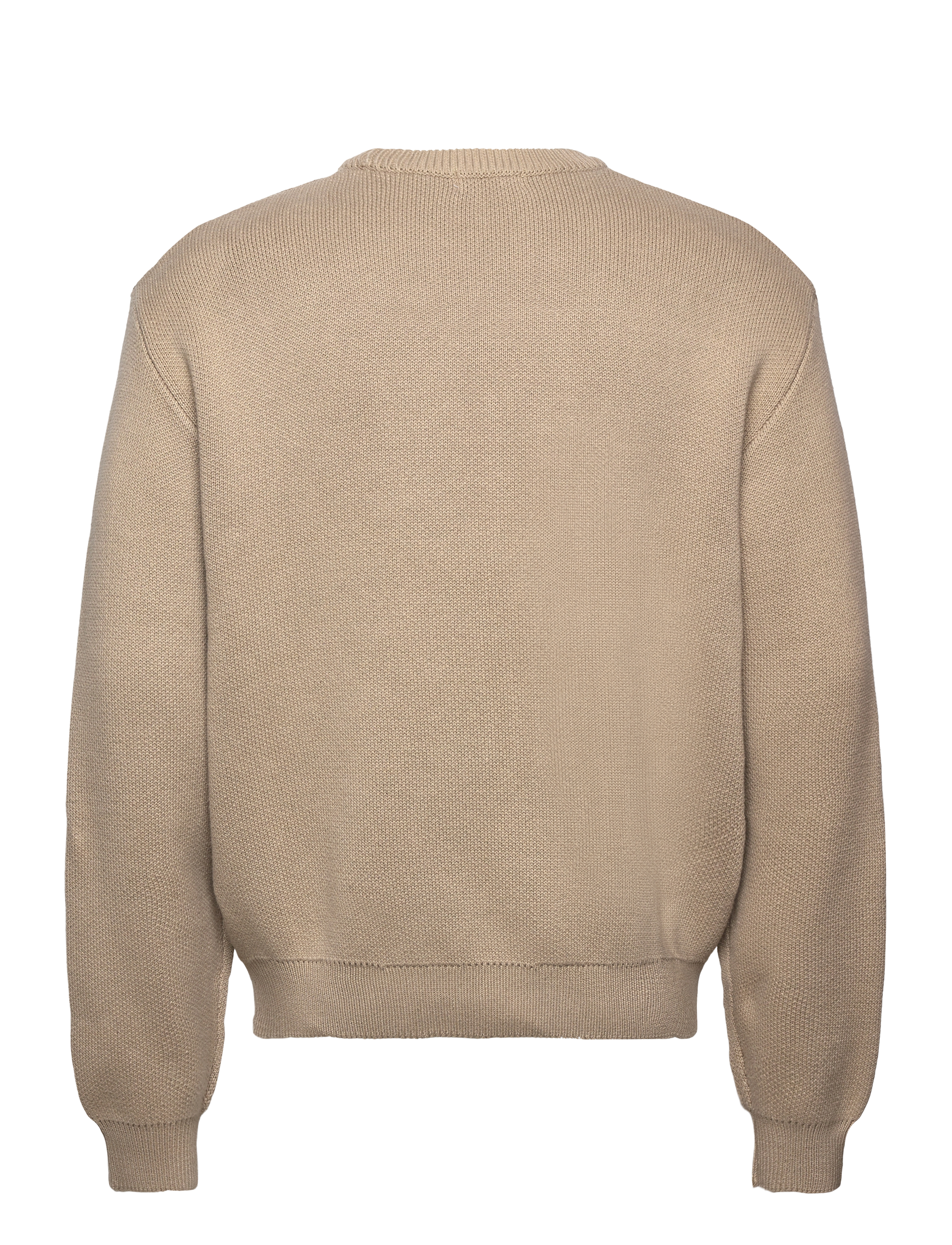 Weekday - Regular Knitted Cotton Sweater - rundhals - beige - 1