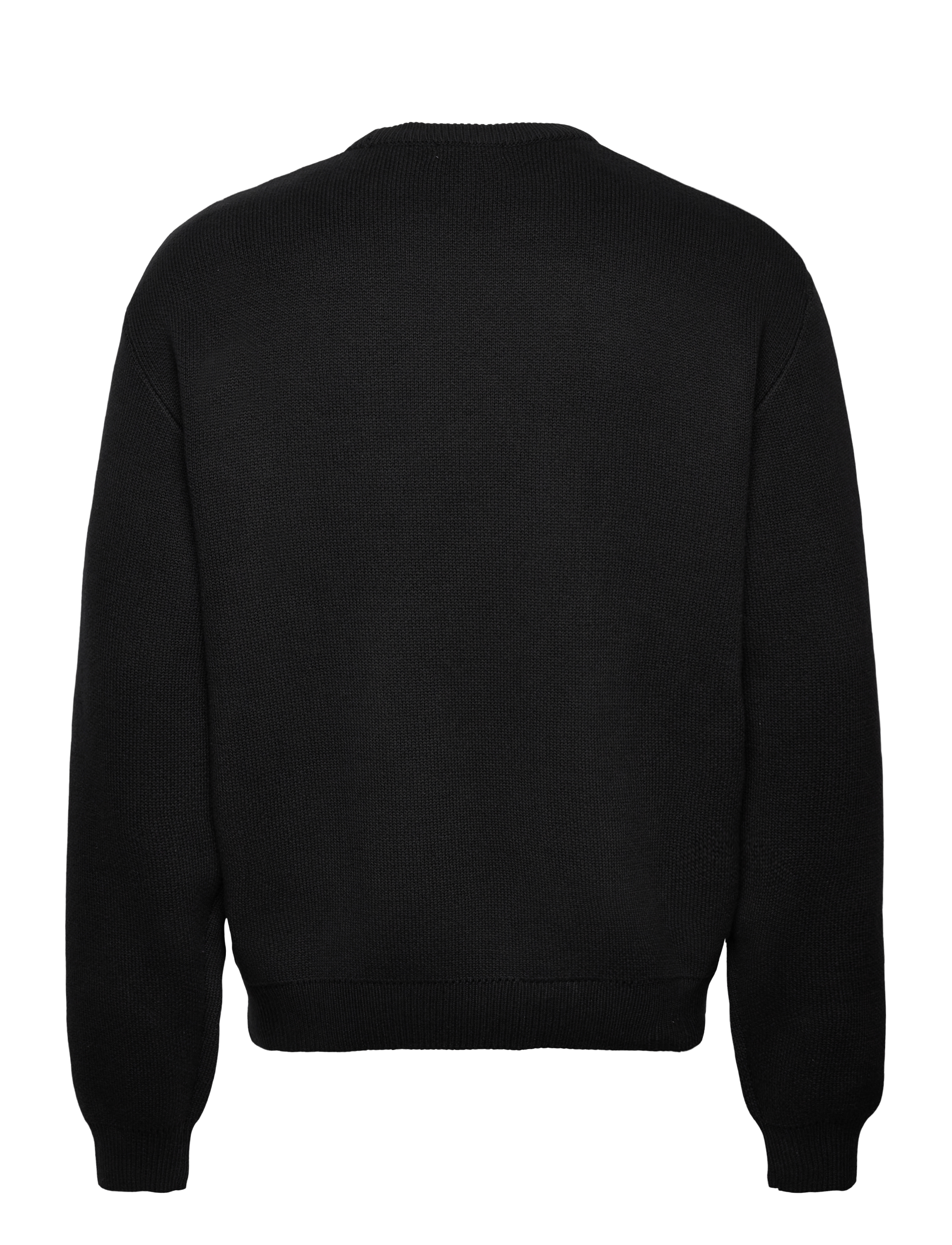 Weekday - Regular Knitted Cotton Sweater - round necks - black - 1
