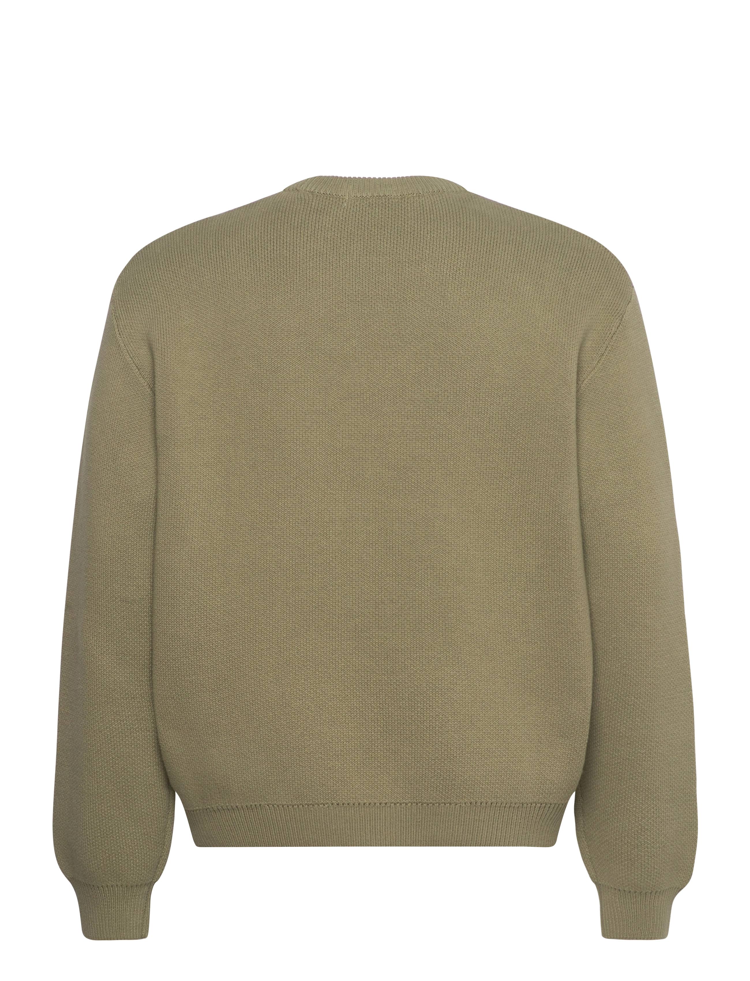 Weekday - Regular Knitted Cotton Sweater - rund hals - khaki green - 1
