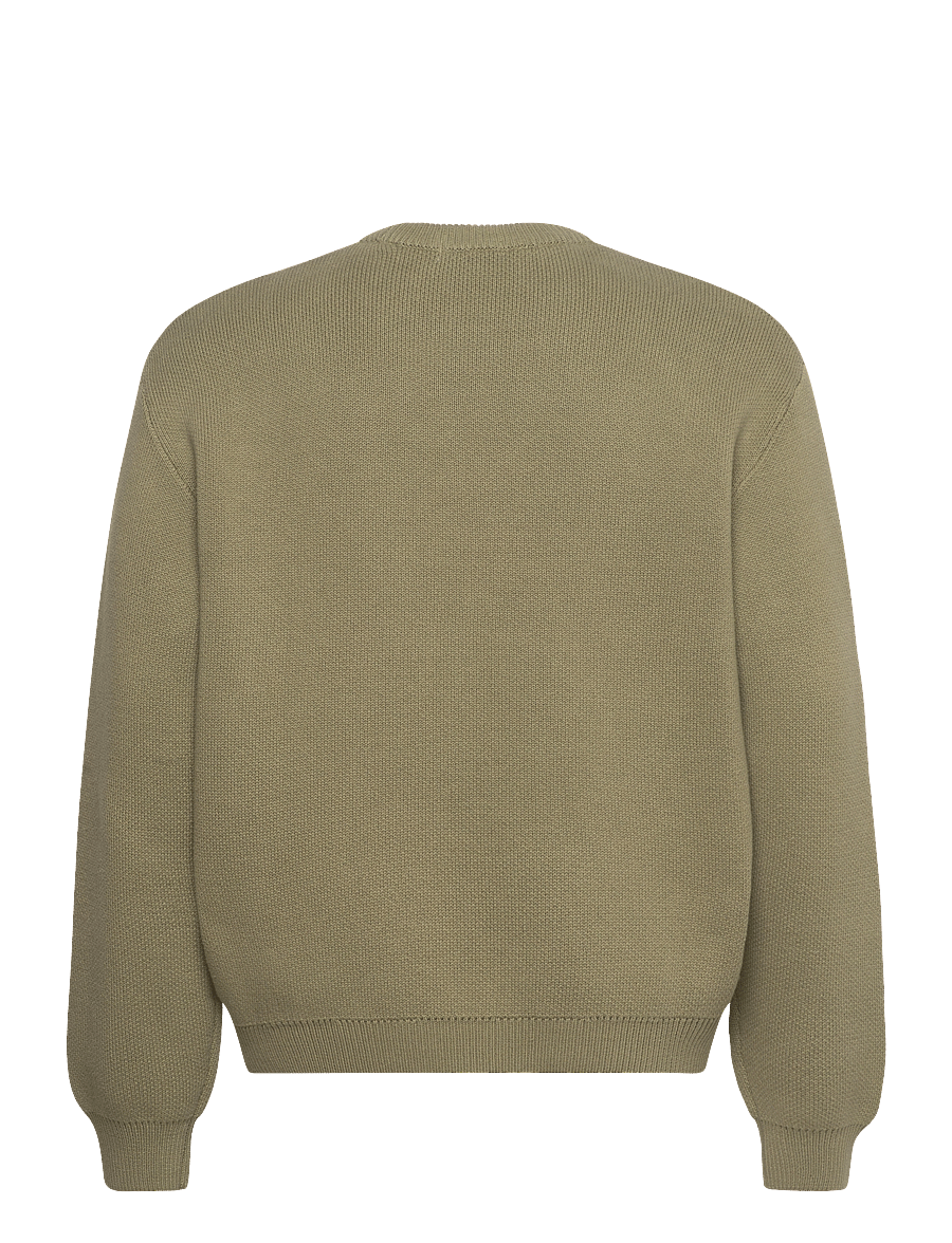 Weekday - Regular Cotton Sweater - round necks - khaki green - 1