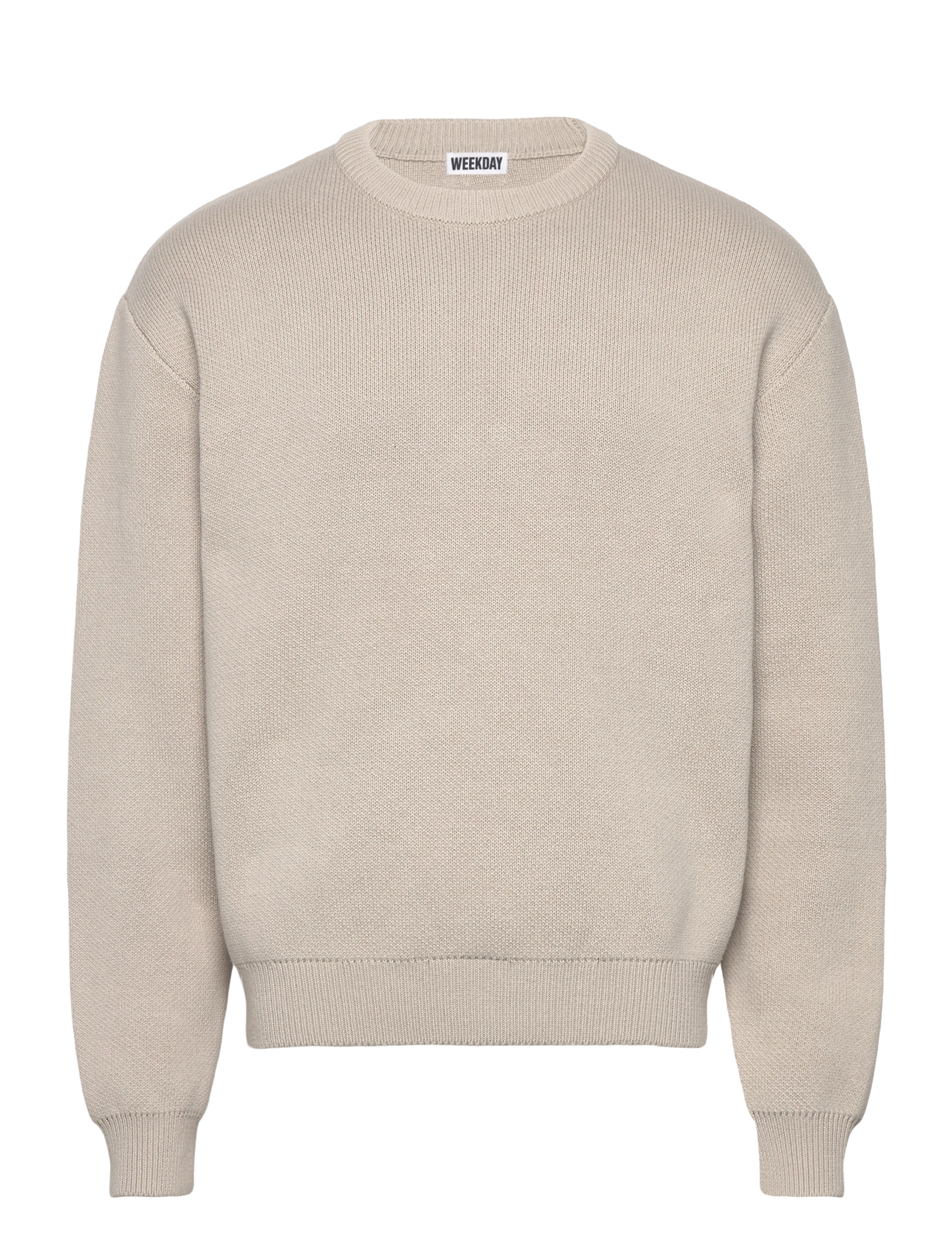 Regular Knitted Cotton Sweater - MOLE DUSTY LIGHT