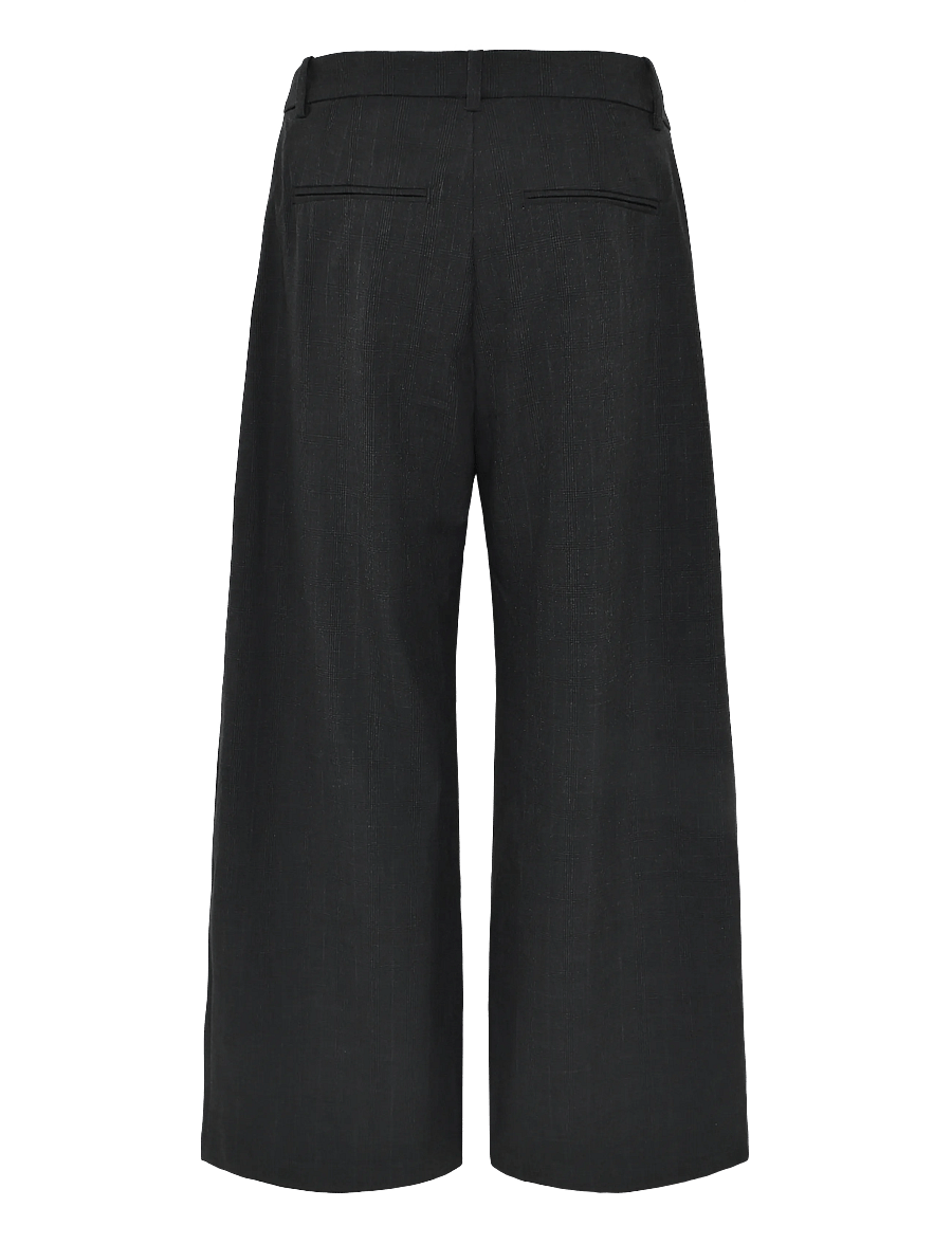 Weekday - Low Waist Wide Suiting Trousers - habitbukser - black check - 1