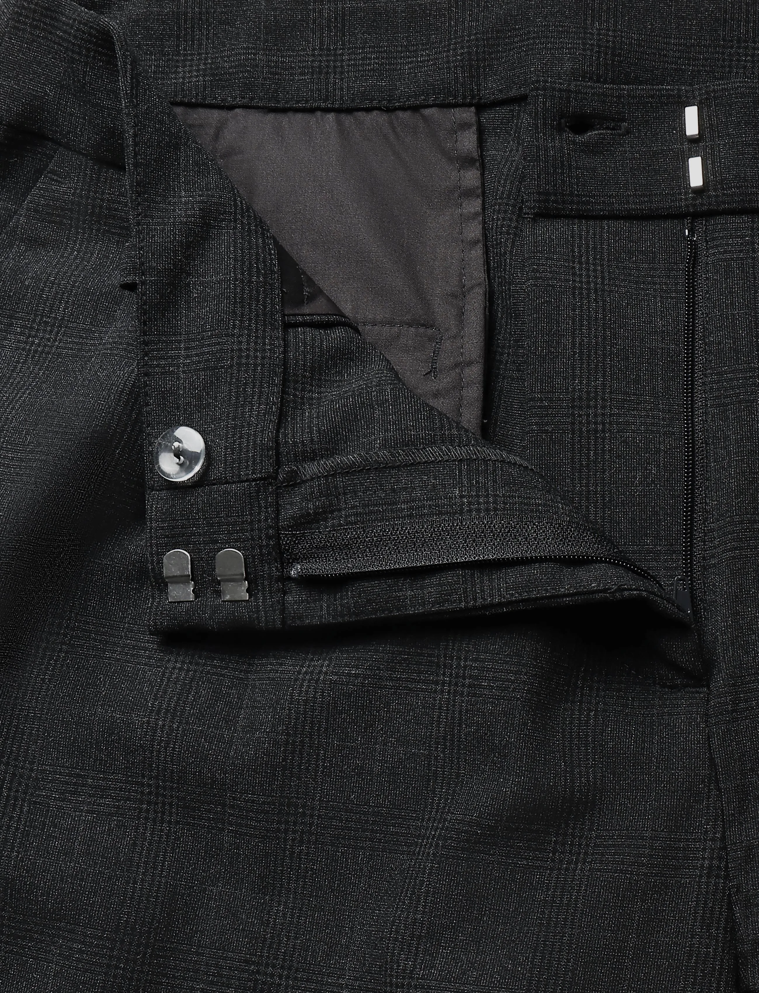 Weekday - Low Waist Wide Suiting Trousers - kostymbyxor - black check - 3