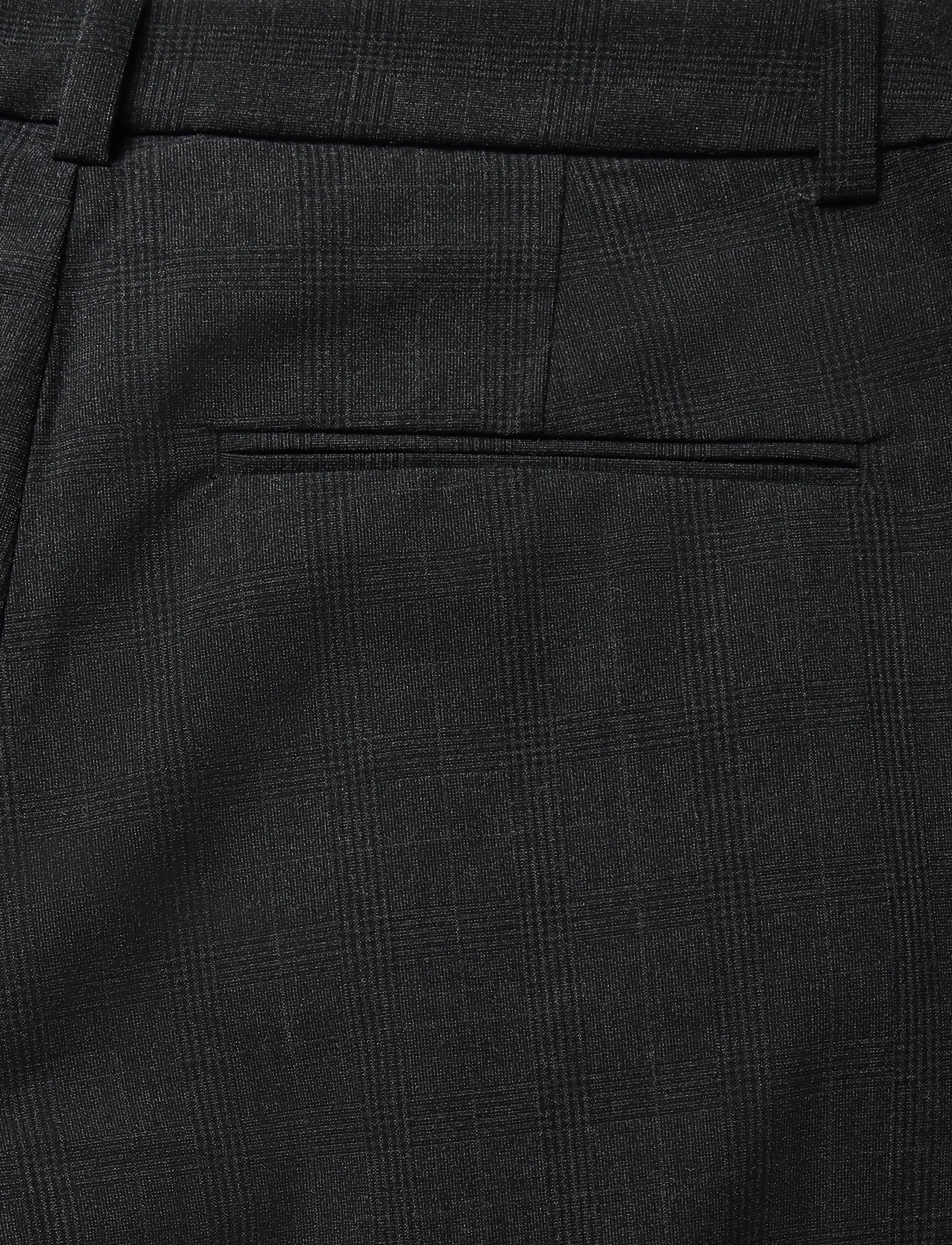 Weekday - Low Waist Wide Suiting Trousers - kostymbyxor - black check - 4
