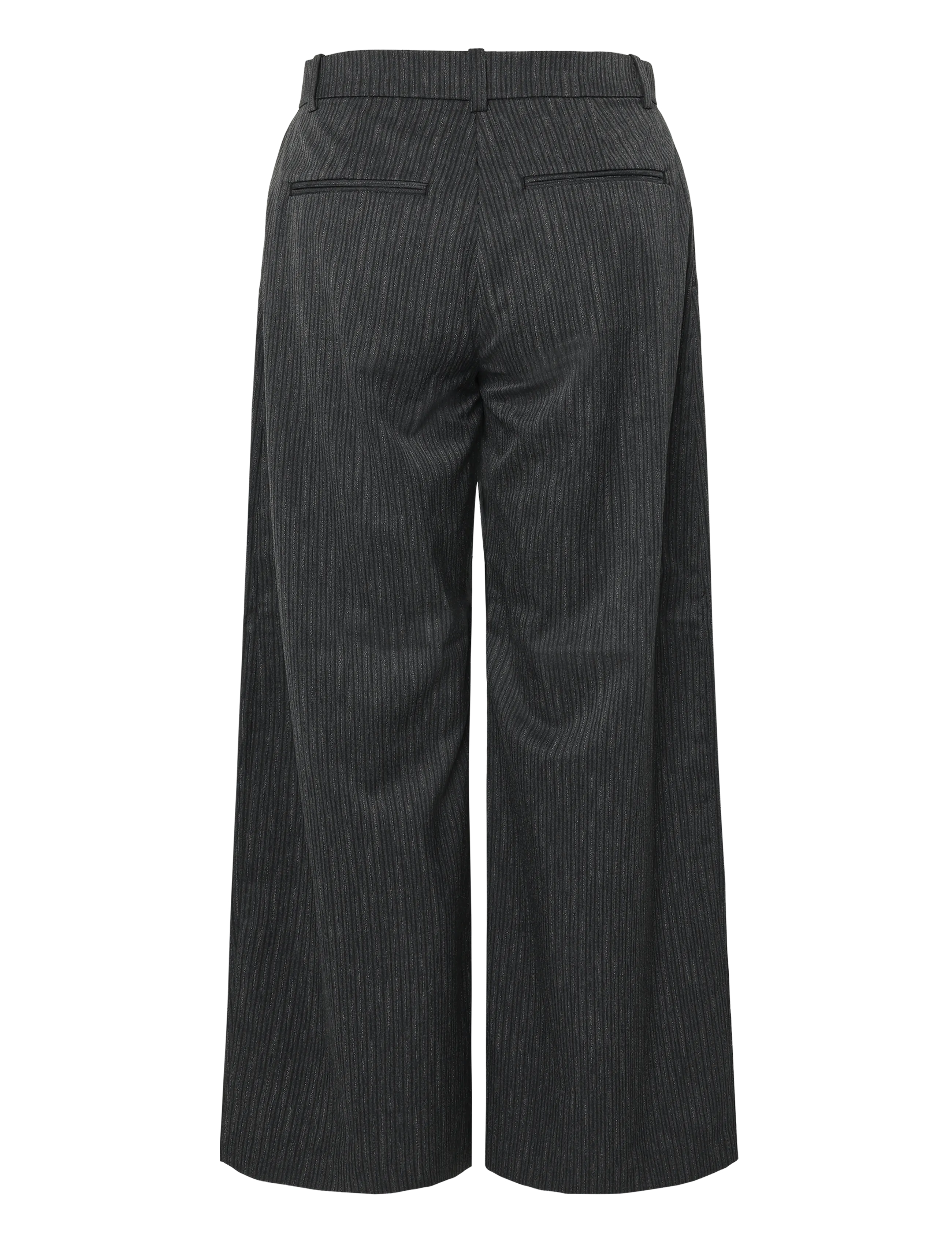 Weekday - Low Waist Wide Suiting Trousers - anzugshosen - dark grey pinstripe - 1