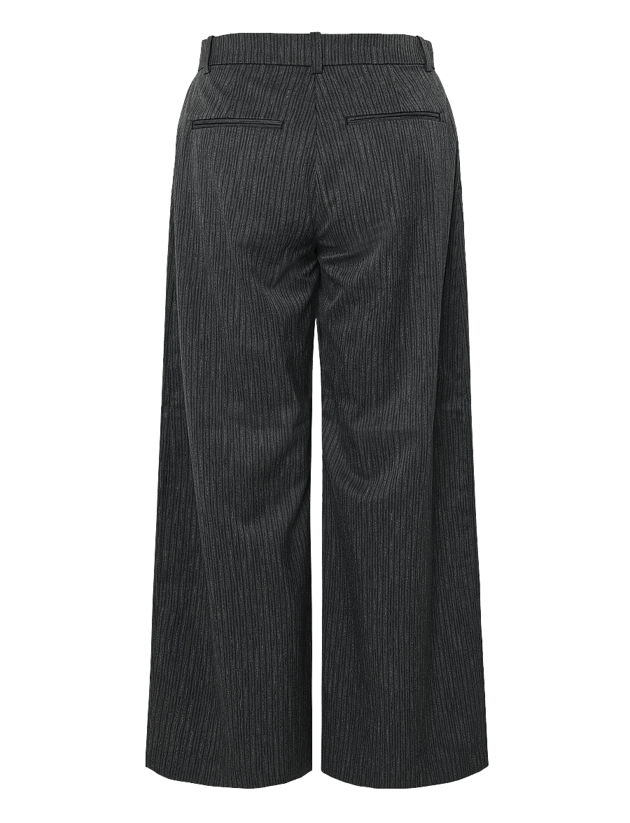 Weekday - Low Waist Wide Suiting Trousers - anzugshosen - dark grey pinstripe - 1