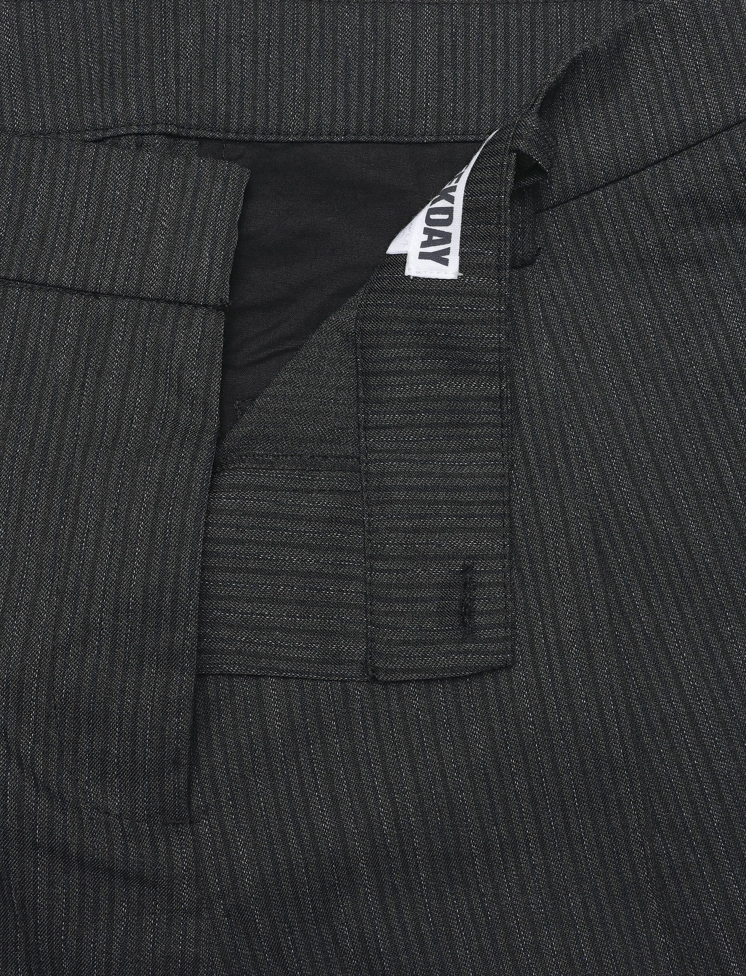 Weekday - Low Waist Wide Suiting Trousers - anzugshosen - dark grey pinstripe - 3