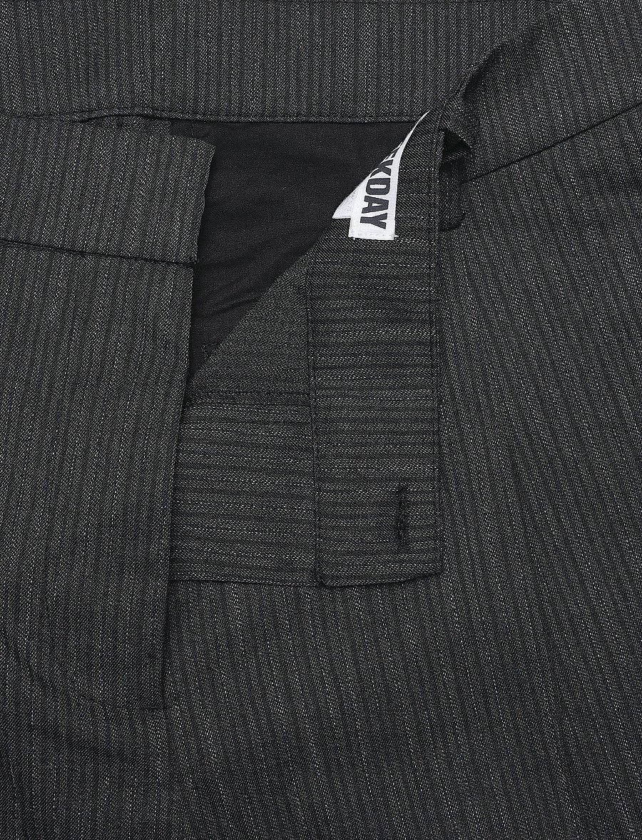 Weekday - Low Waist Wide Suiting Trousers - anzugshosen - dark grey pinstripe - 3