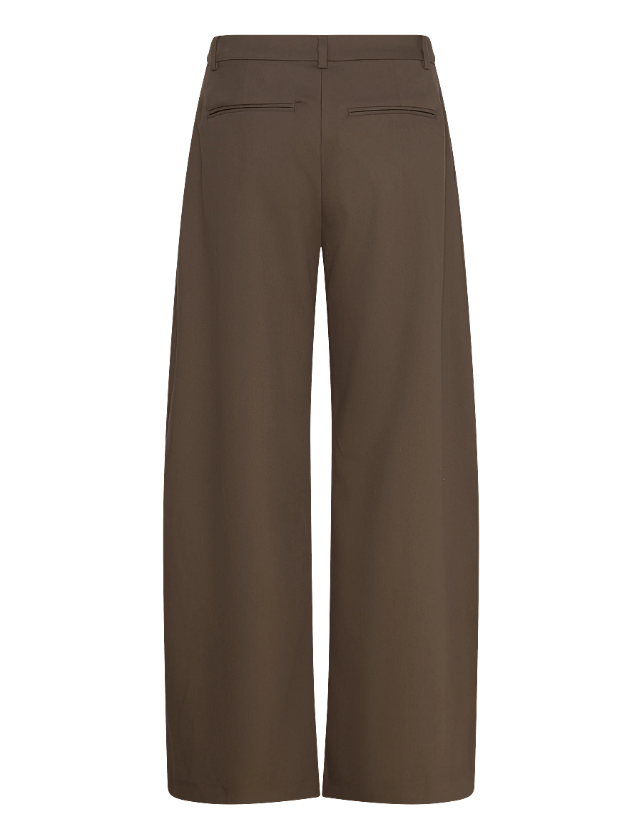 Weekday - Low Waist Wide Suiting Trousers - pidulikud püksid - dark khaki green - 2
