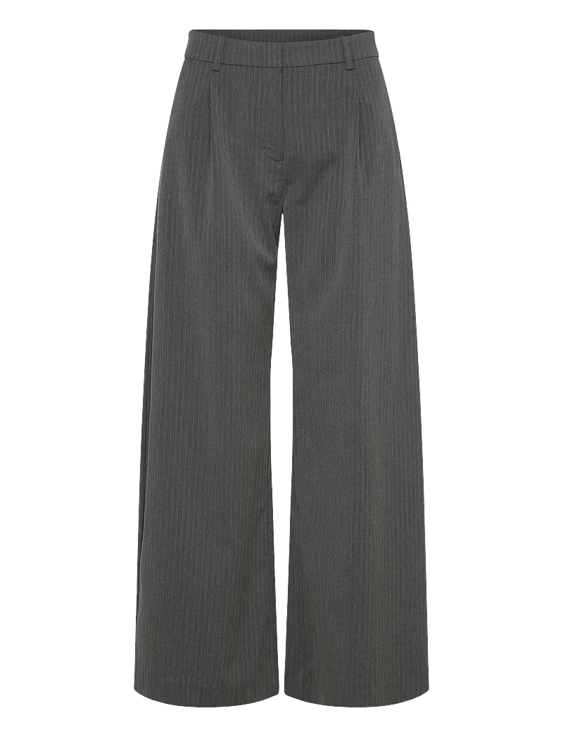 Weekday - Low Waist Wide Suiting Trousers - tailored trousers - grey melange dark - 0