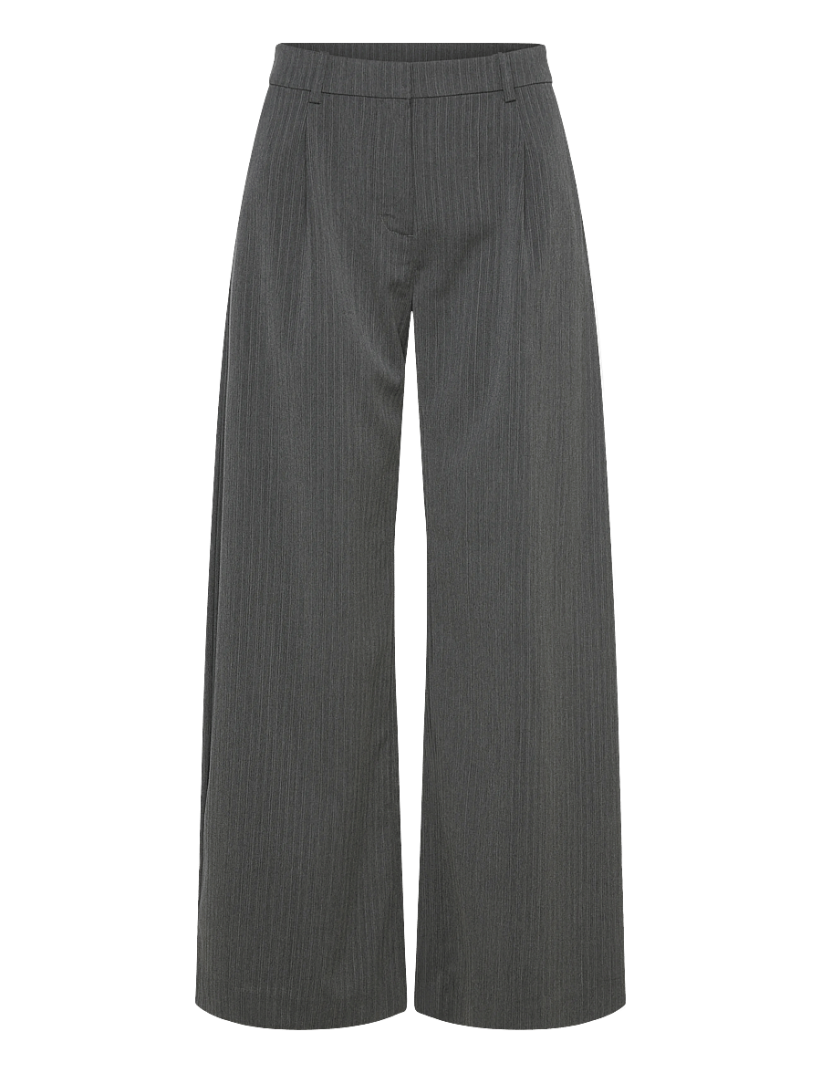 Weekday - Low Waist Wide Suiting Trousers - pantalons habillés - grey melange dark - 0