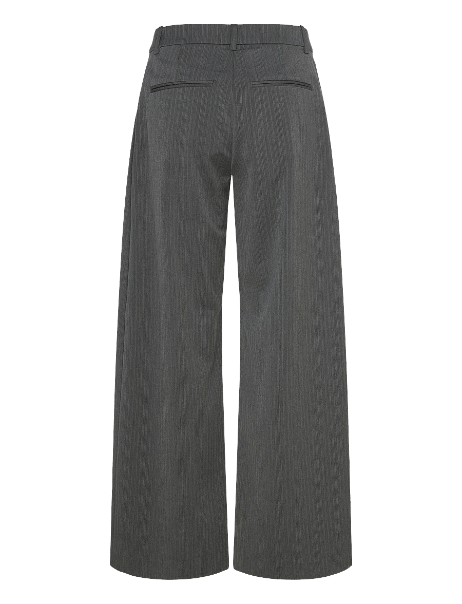 Weekday - Low Waist Wide Suiting Trousers - pantalons habillés - grey melange dark - 1