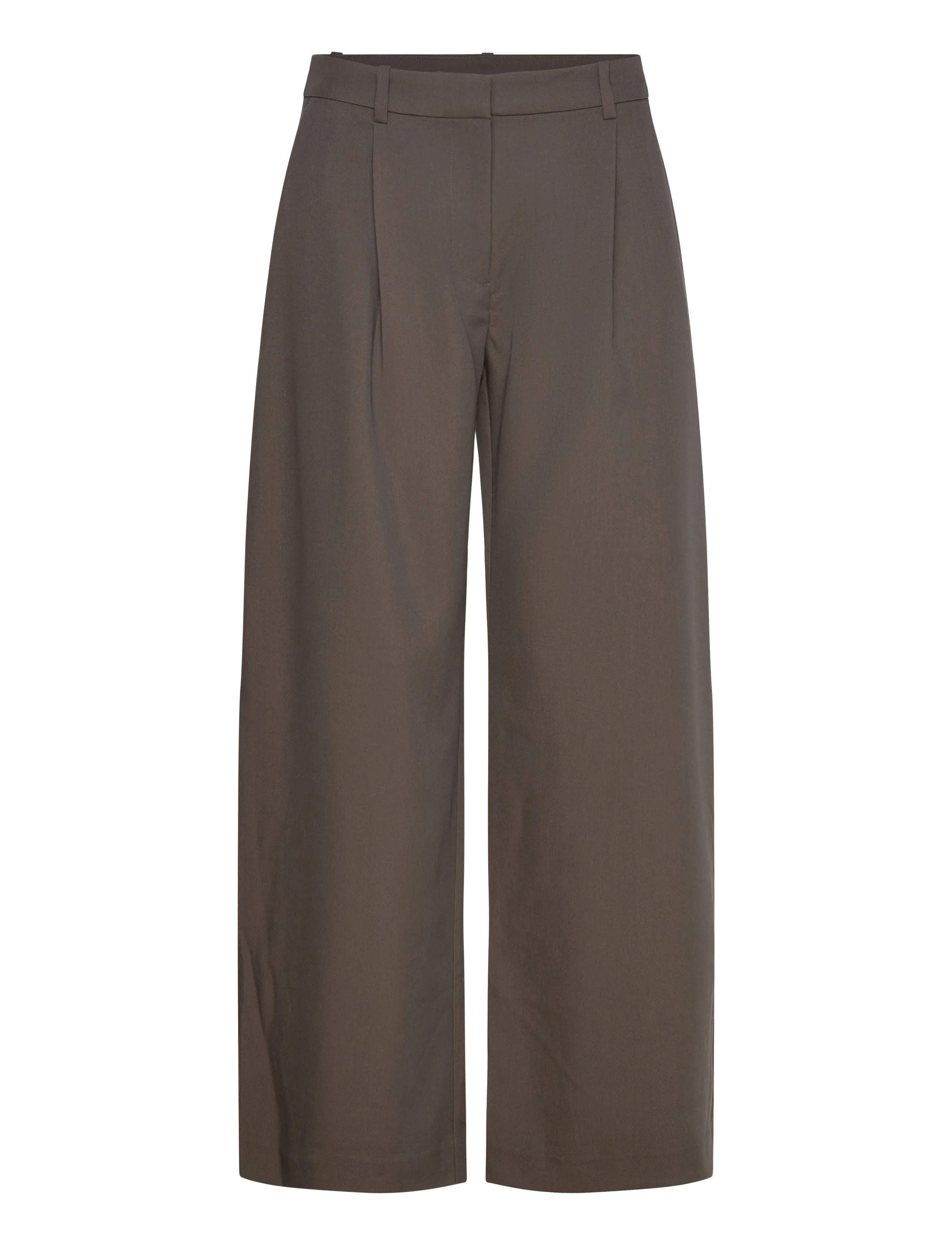 Weekday Low Waist Wide Suiting Trousers - Byxor - MOLE / brown