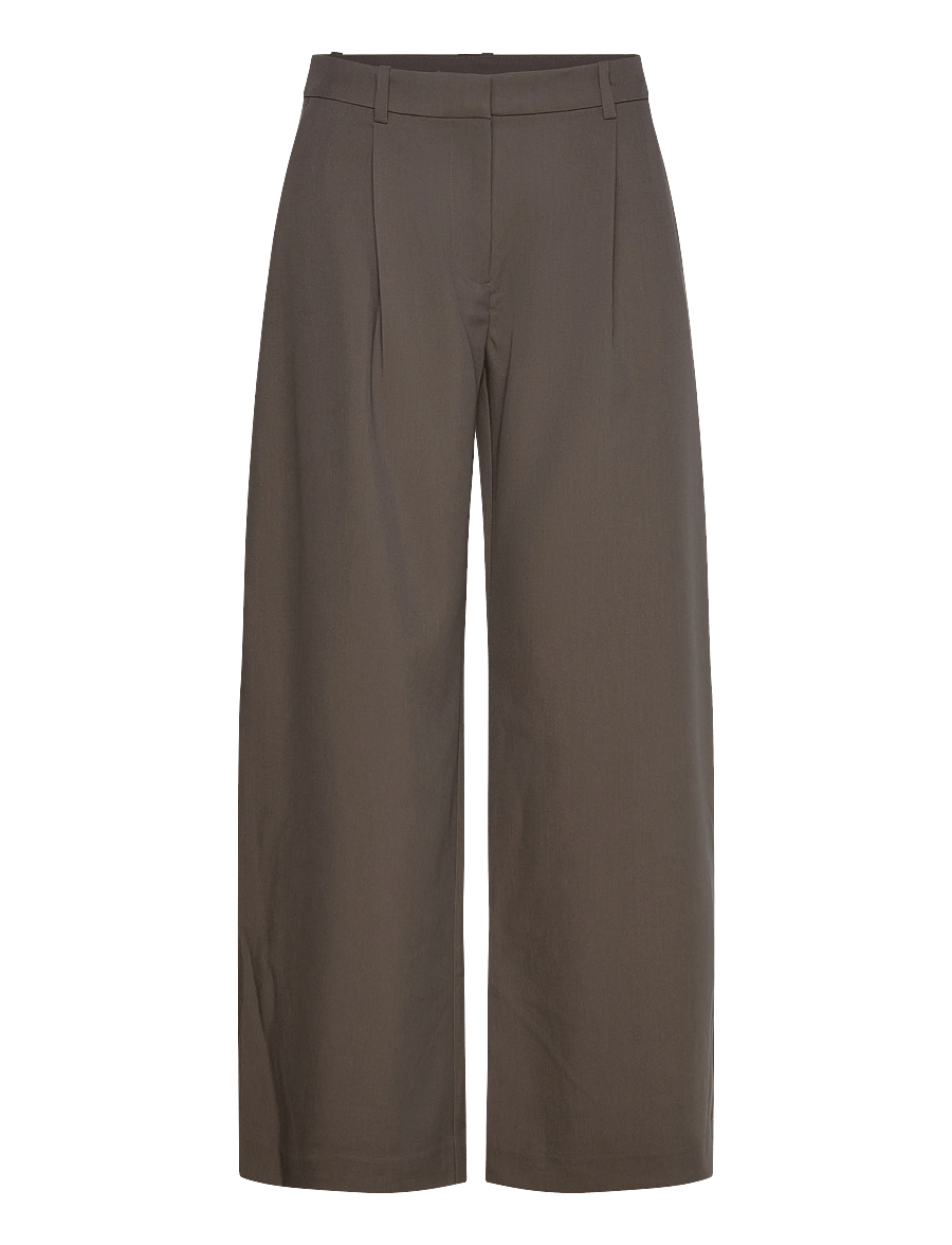 Weekday - Low Waist Wide Suiting Trousers - sérsniðnar buxur - mole - 1