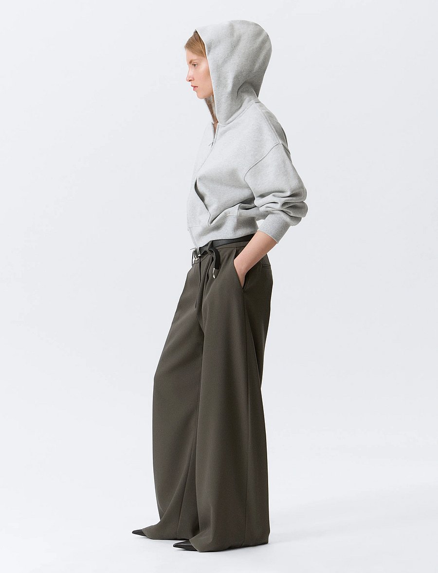 Weekday - Low Waist Wide Suiting Trousers - sérsniðnar buxur - mole - 4