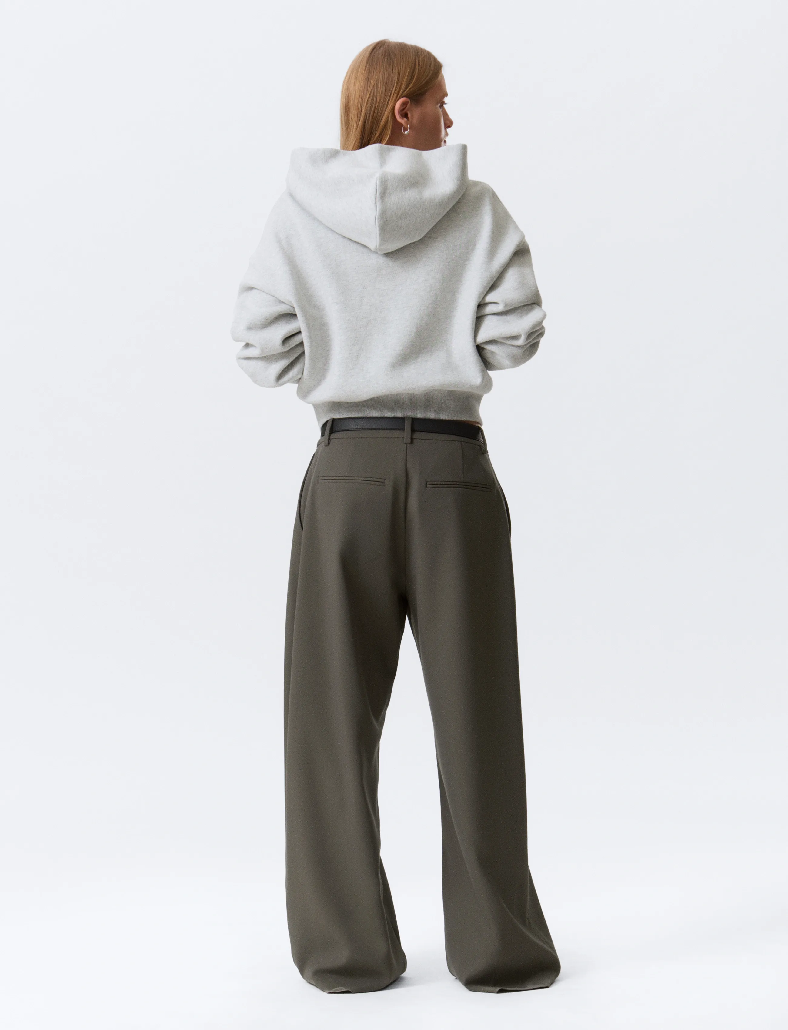 Weekday - Low Waist Wide Suiting Trousers - sérsniðnar buxur - mole - 5