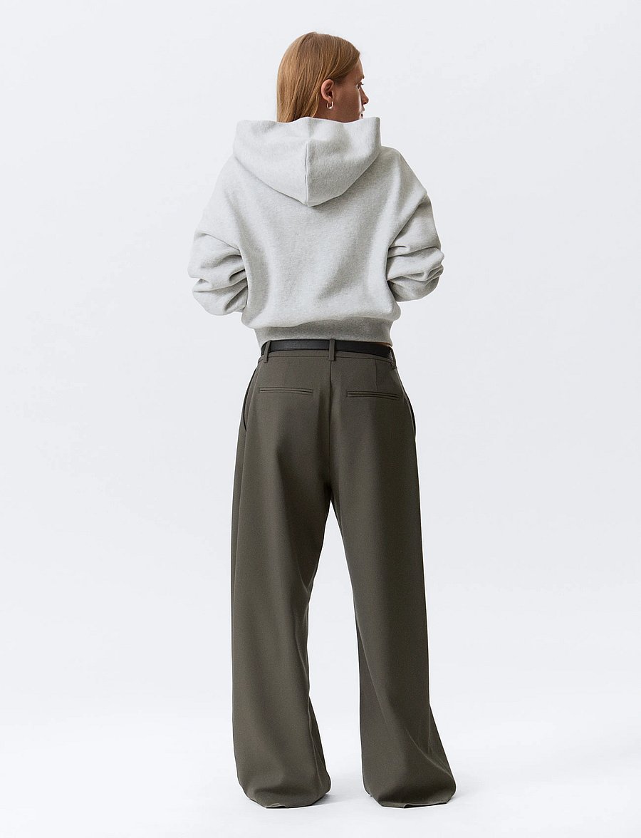 Weekday - Low Waist Wide Suiting Trousers - sérsniðnar buxur - mole - 5
