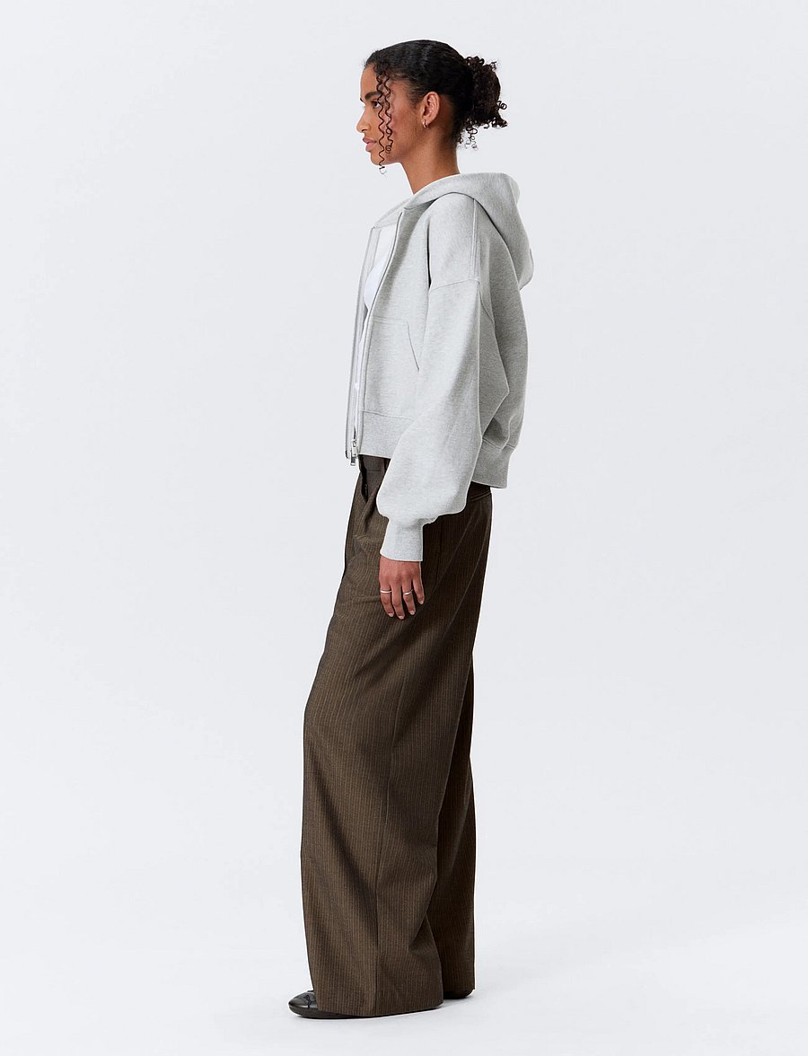 Weekday - Low Waist Wide Suiting Trousers - habitbukser - mole pinstripe - 4