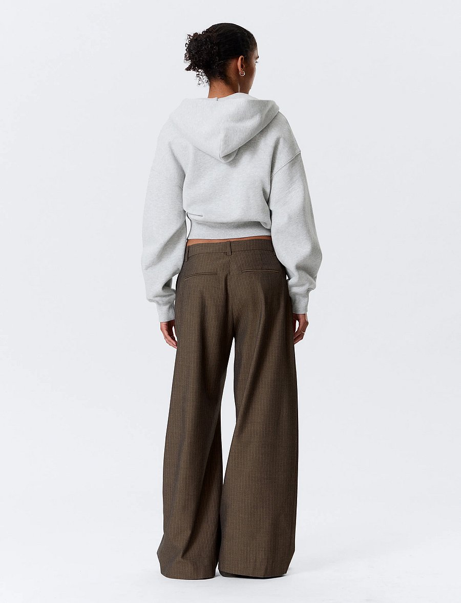 Weekday - Low Waist Wide Suiting Trousers - habitbukser - mole pinstripe - 5