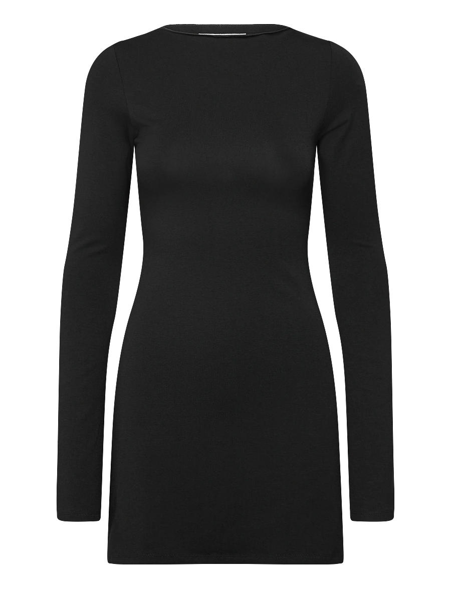 Weekday - Long Sleeve Mini Dress - liibuvad kleidid - black - 0