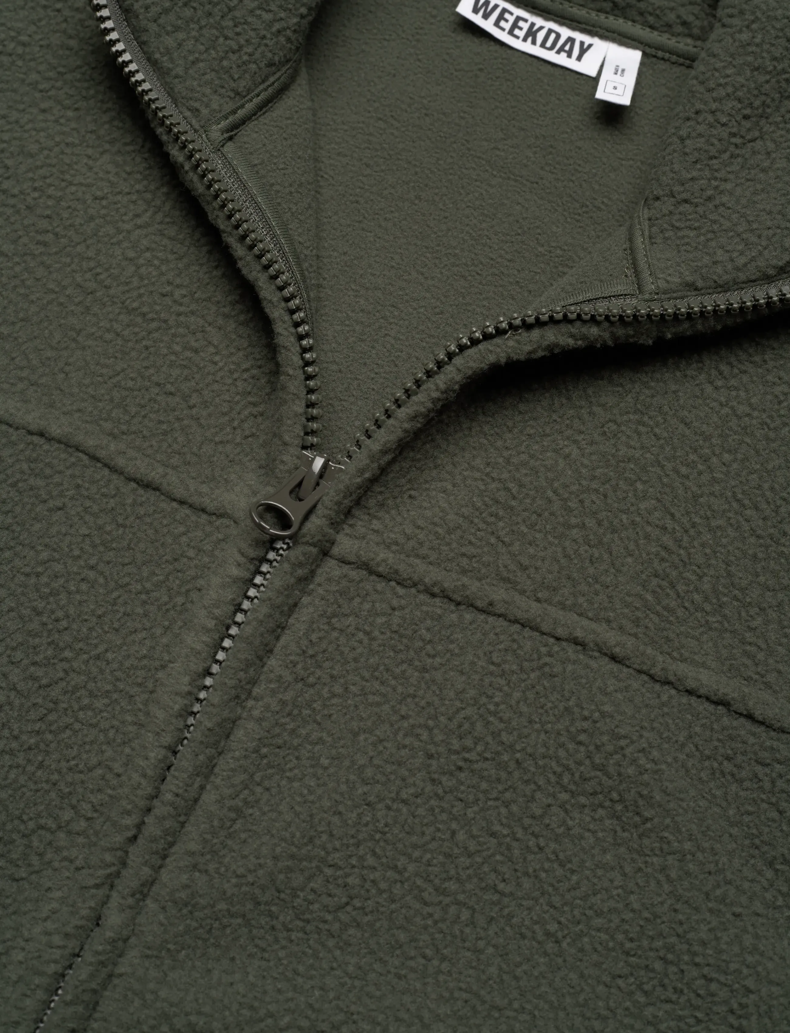 Weekday - Fleece Zip Jacket - flisiniai ir viršutiniai drabužiai - khaki green dark - 2