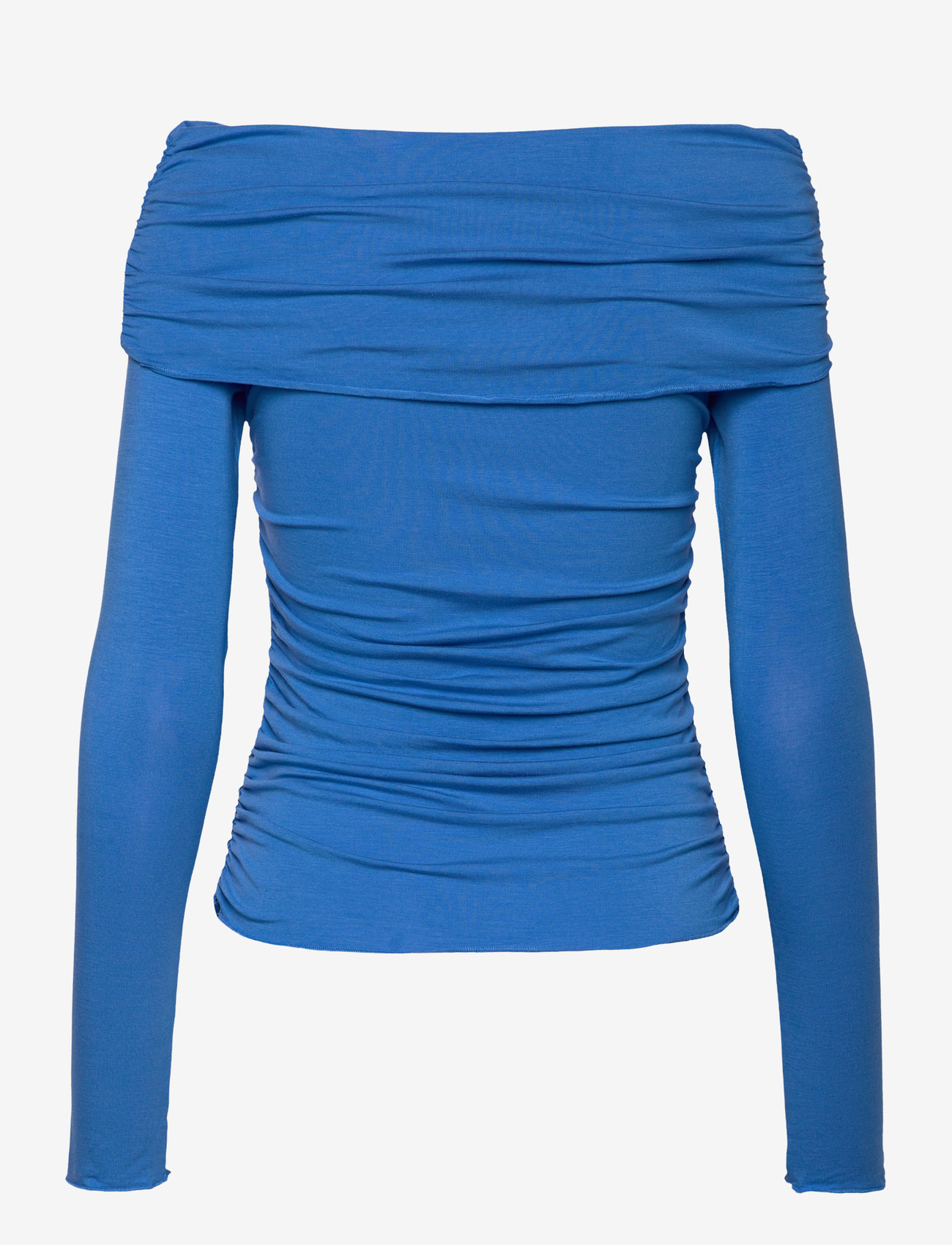 Weekday - Folded Off Shoulder Long Sleeve Top - langärmlige tops - blue - 1