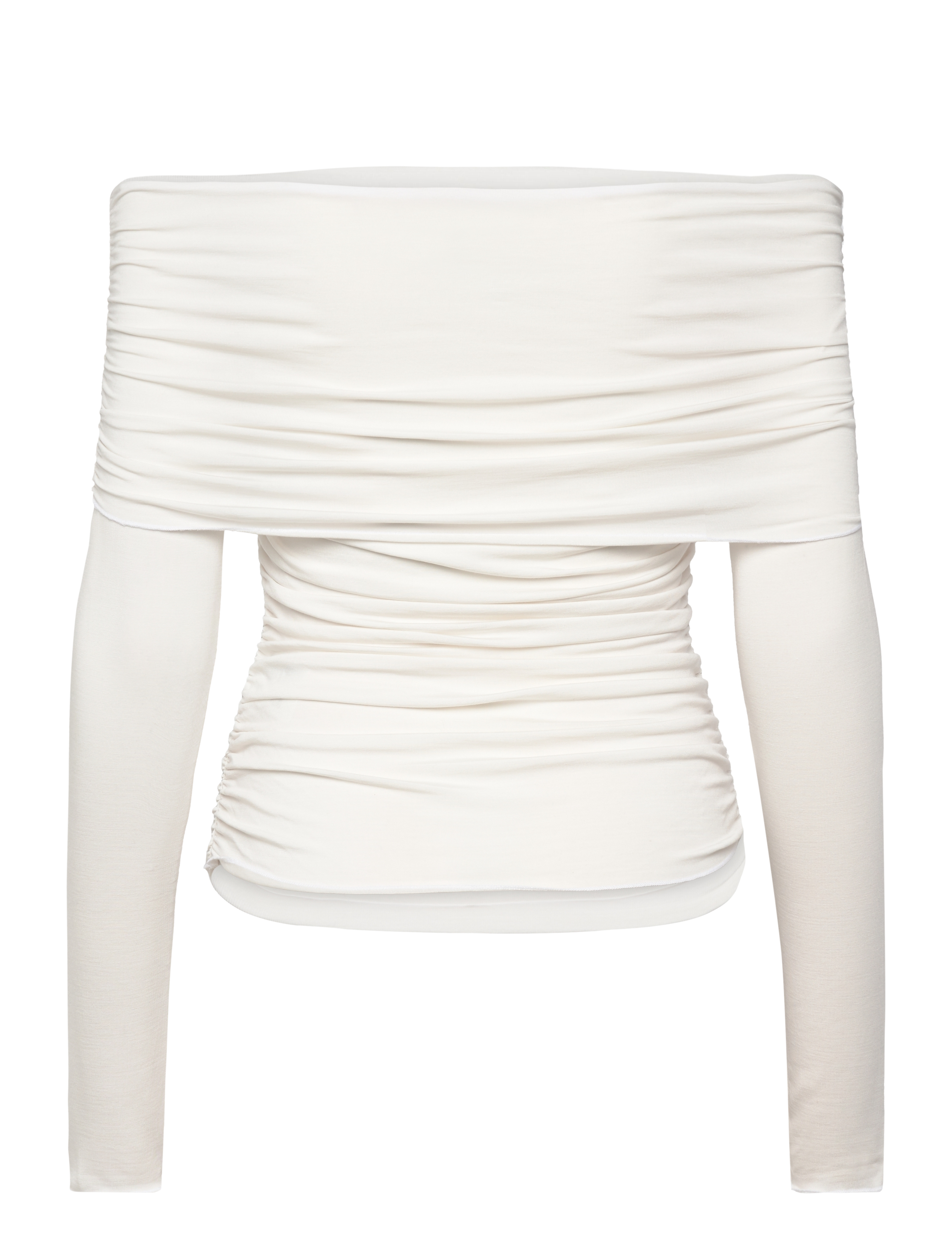 Weekday - Folded Off Shoulder Long Sleeve Top - white - 1