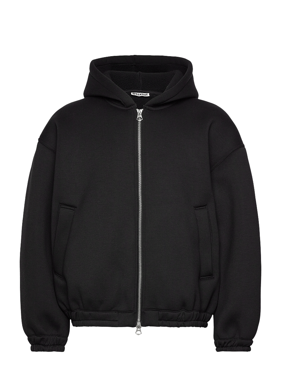 Weekday - Bonded Scuba Zip Jacket - black - 0